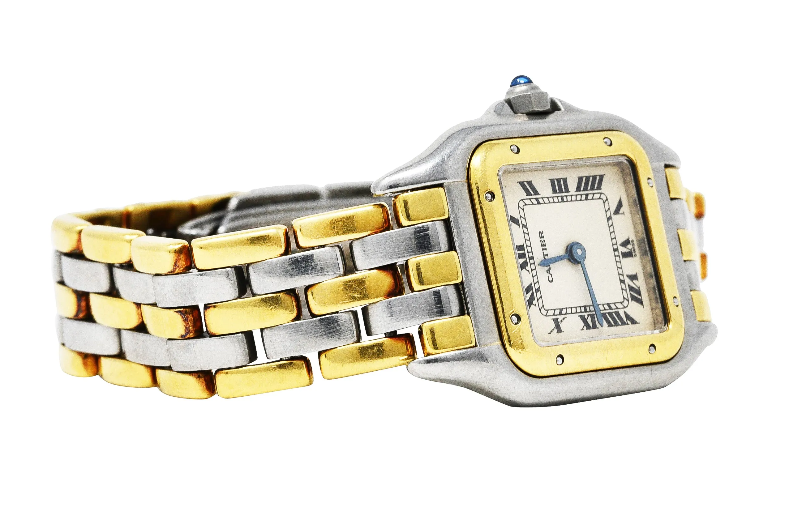Cartier 18 Karat Gold Stainless Steel Panthere De Cartier Watch Bracelet