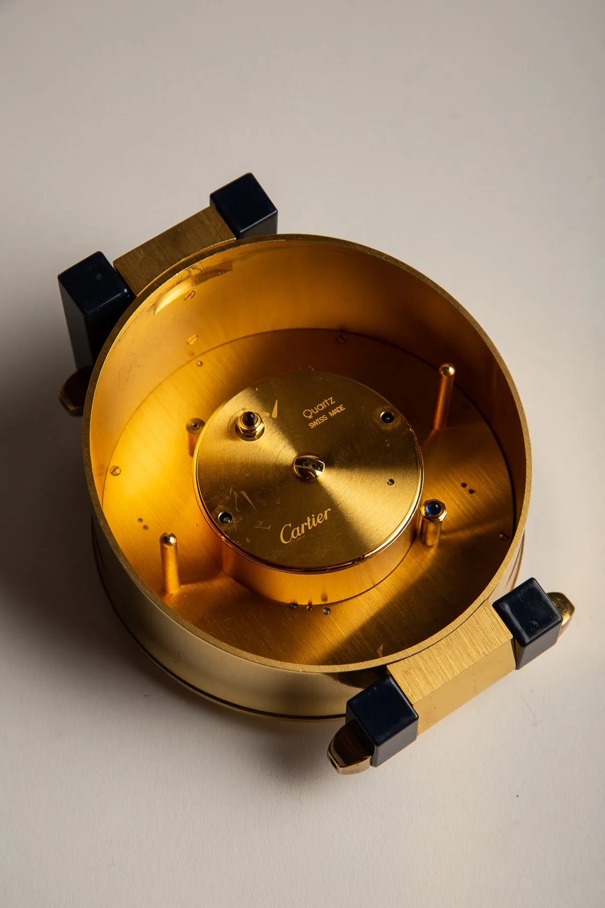 CARTIER | 1970'S PERPETUAL CALENDAR MOONPHASE DESK CLOCK