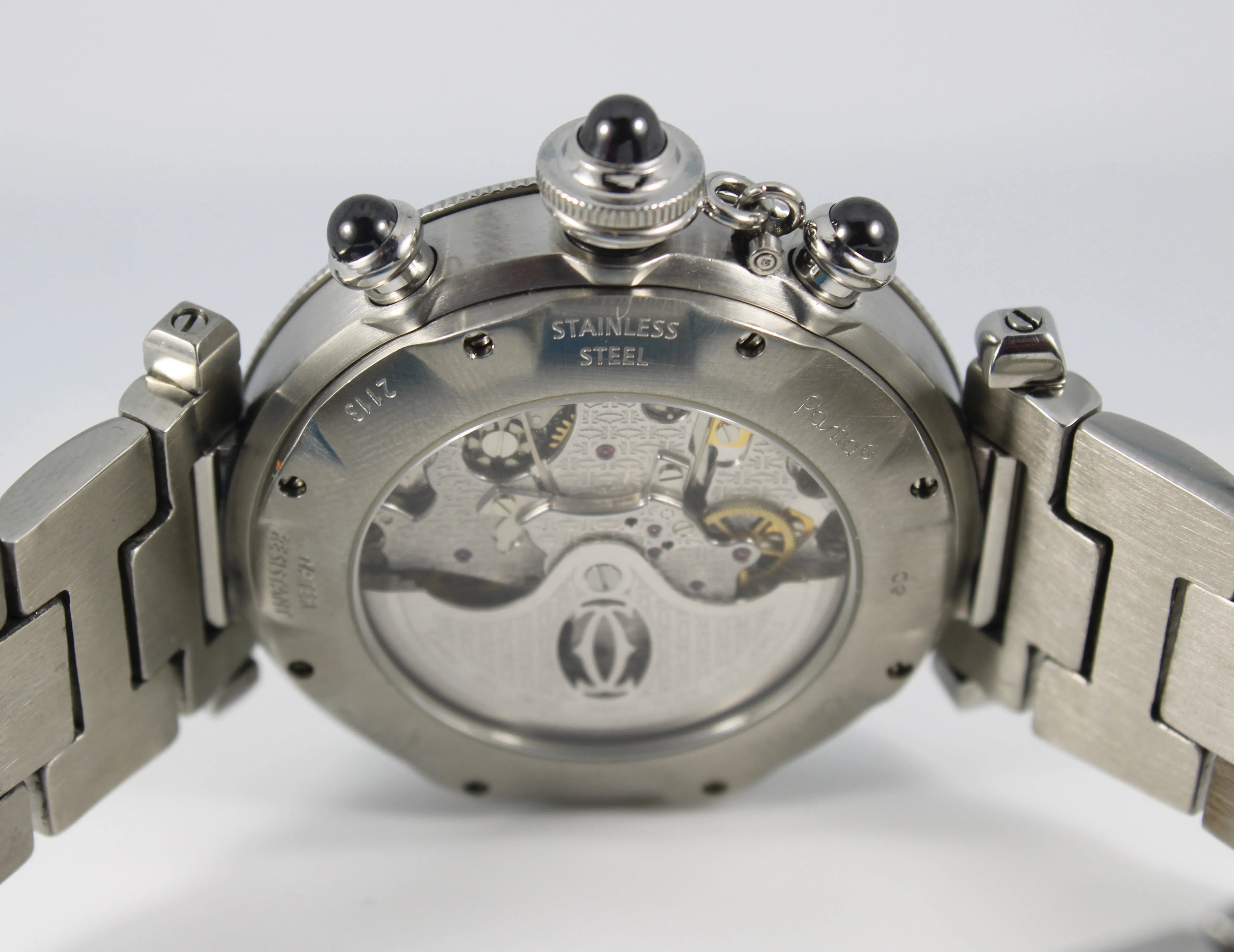Cartier de Pasha 2113 38mm Stainless Steel Chronograph Automatic Ivory Watch