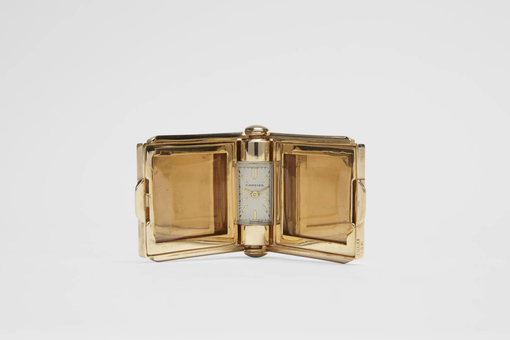Cartier Gold Travel Frame with Clock