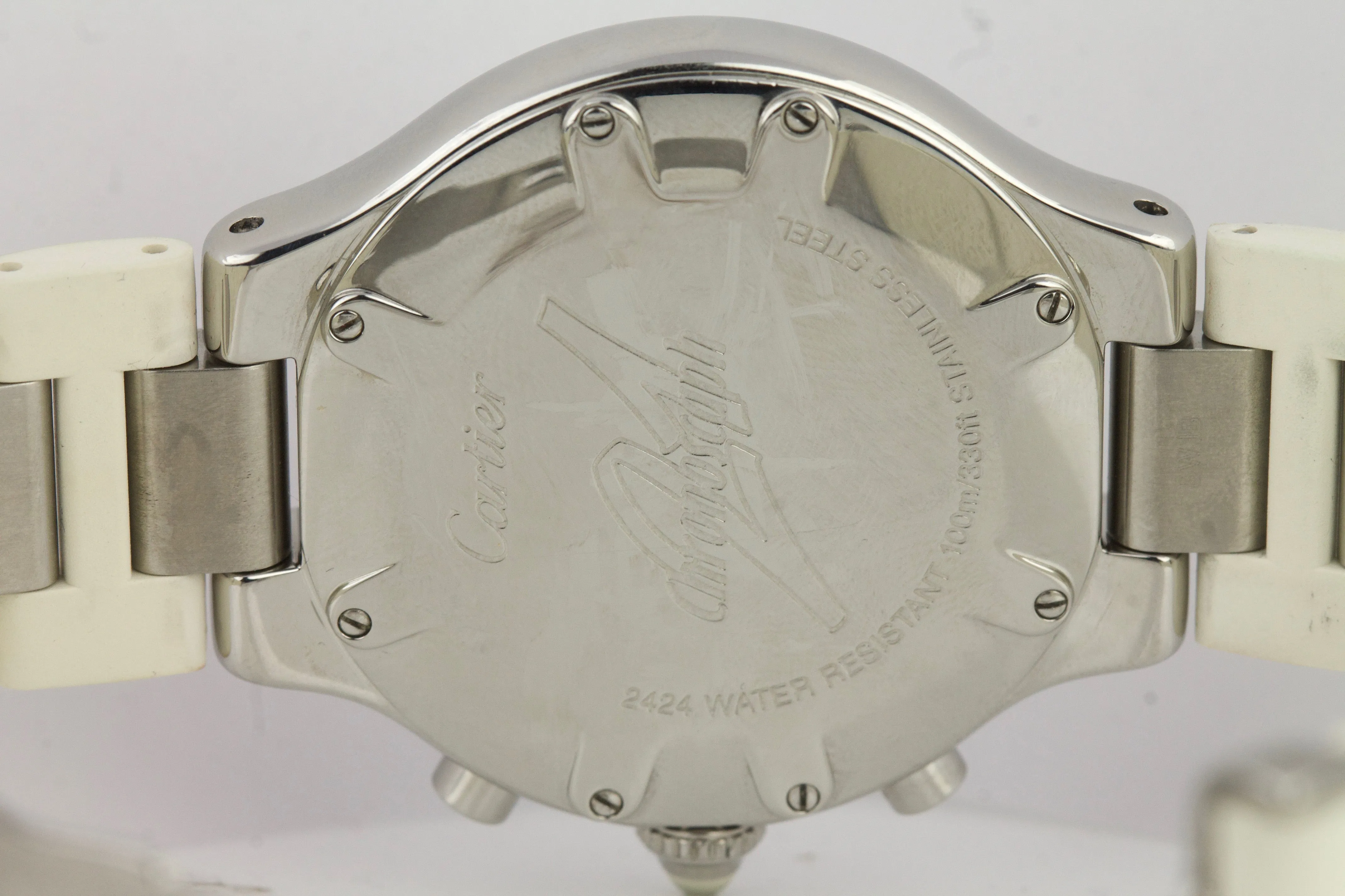 Cartier Must 21 Chronoscaph 2424 Chronograph 38mm W10184u2 Steel Rubber Watch