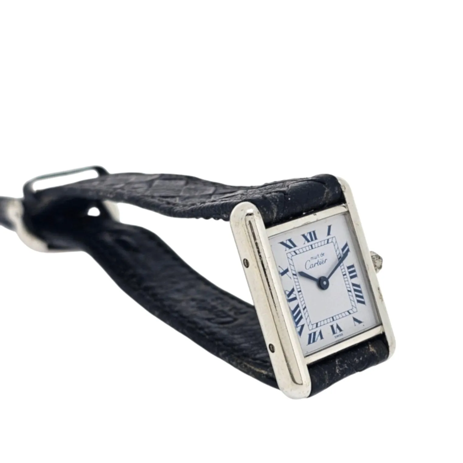 Cartier Paris Must Sterling Silver Ladies Tank Watch Vintage,  Quartz , Circa 1990's