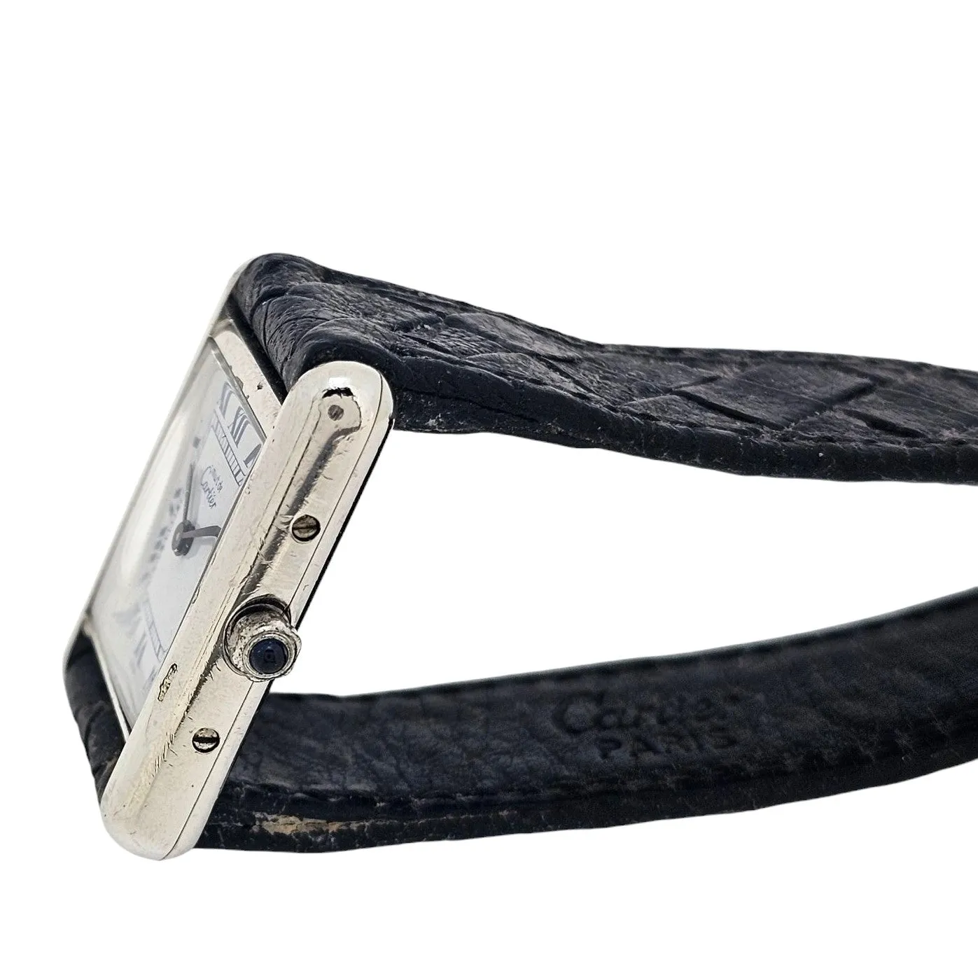 Cartier Paris Must Sterling Silver Ladies Tank Watch Vintage,  Quartz , Circa 1990's