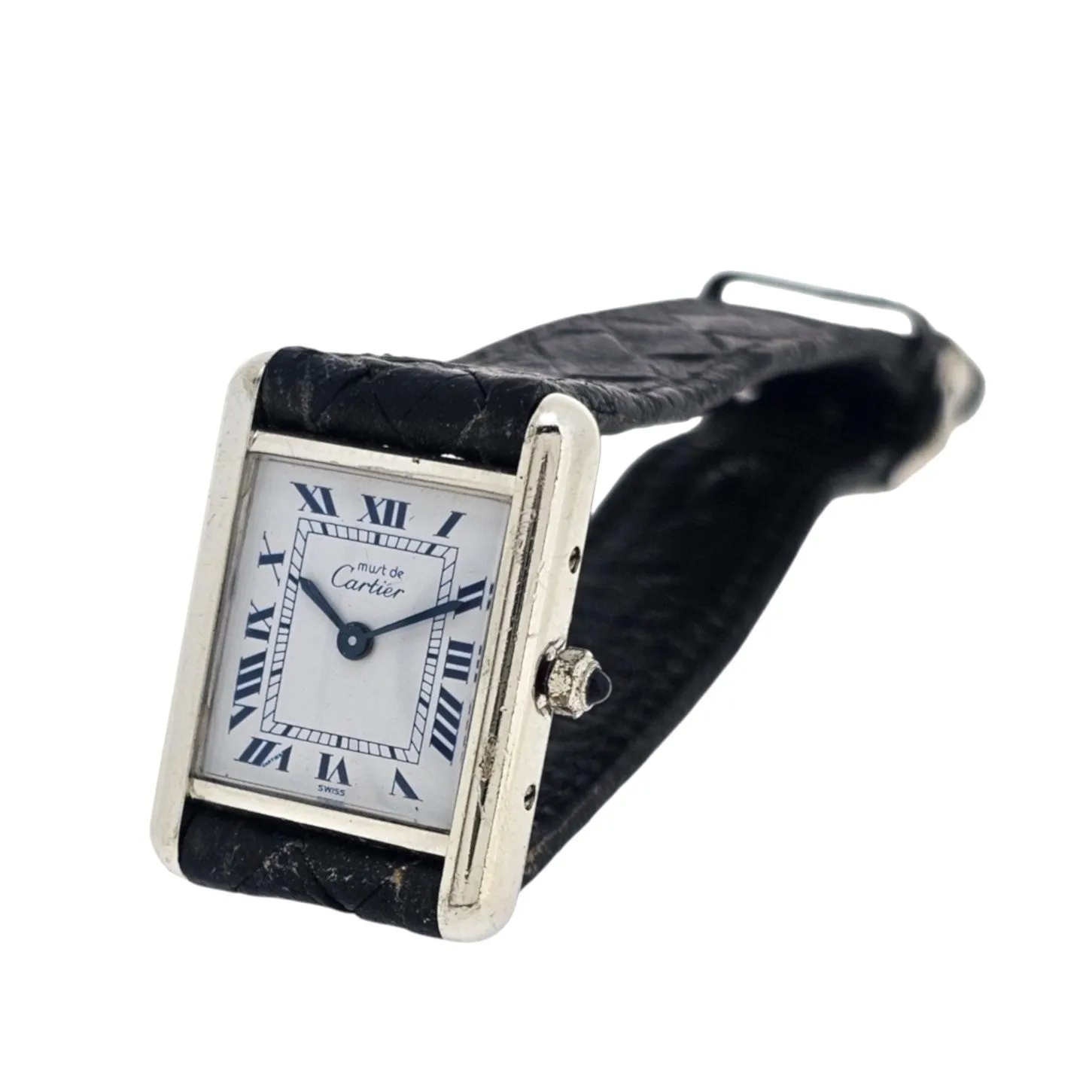 Cartier Paris Must Sterling Silver Ladies Tank Watch Vintage,  Quartz , Circa 1990's