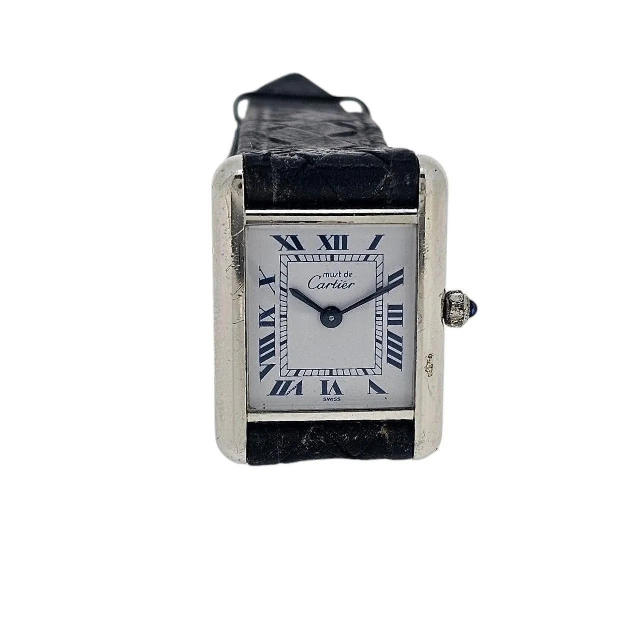 Cartier Paris Must Sterling Silver Ladies Tank Watch Vintage,  Quartz , Circa 1990's
