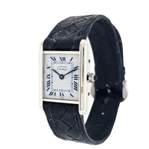Cartier Paris Must Sterling Silver Ladies Tank Watch Vintage,  Quartz , Circa 1990's