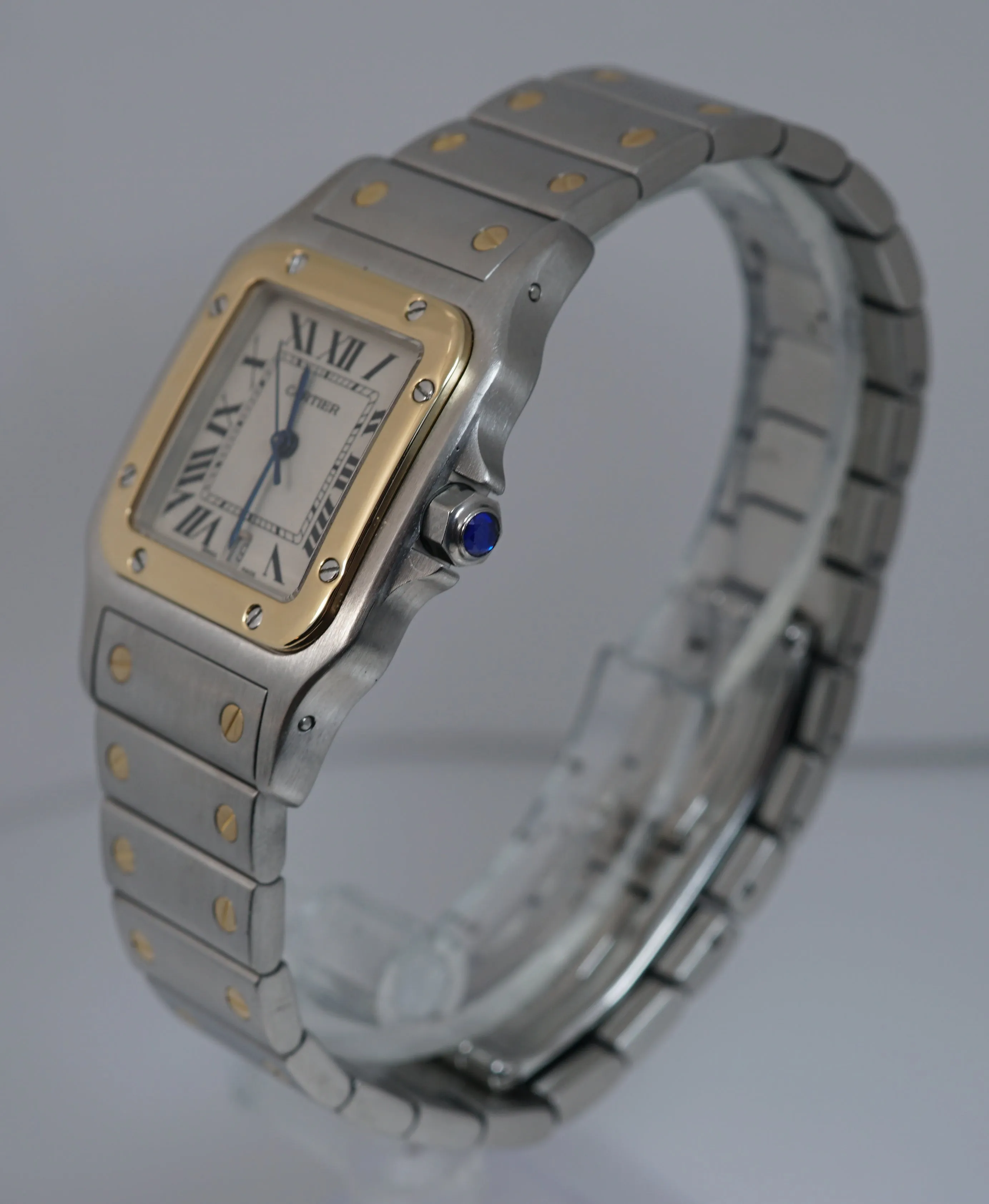 Cartier Santos Galbee 1566 18k Gold Steel 29mm Roman Quartz Two-Tone Watch