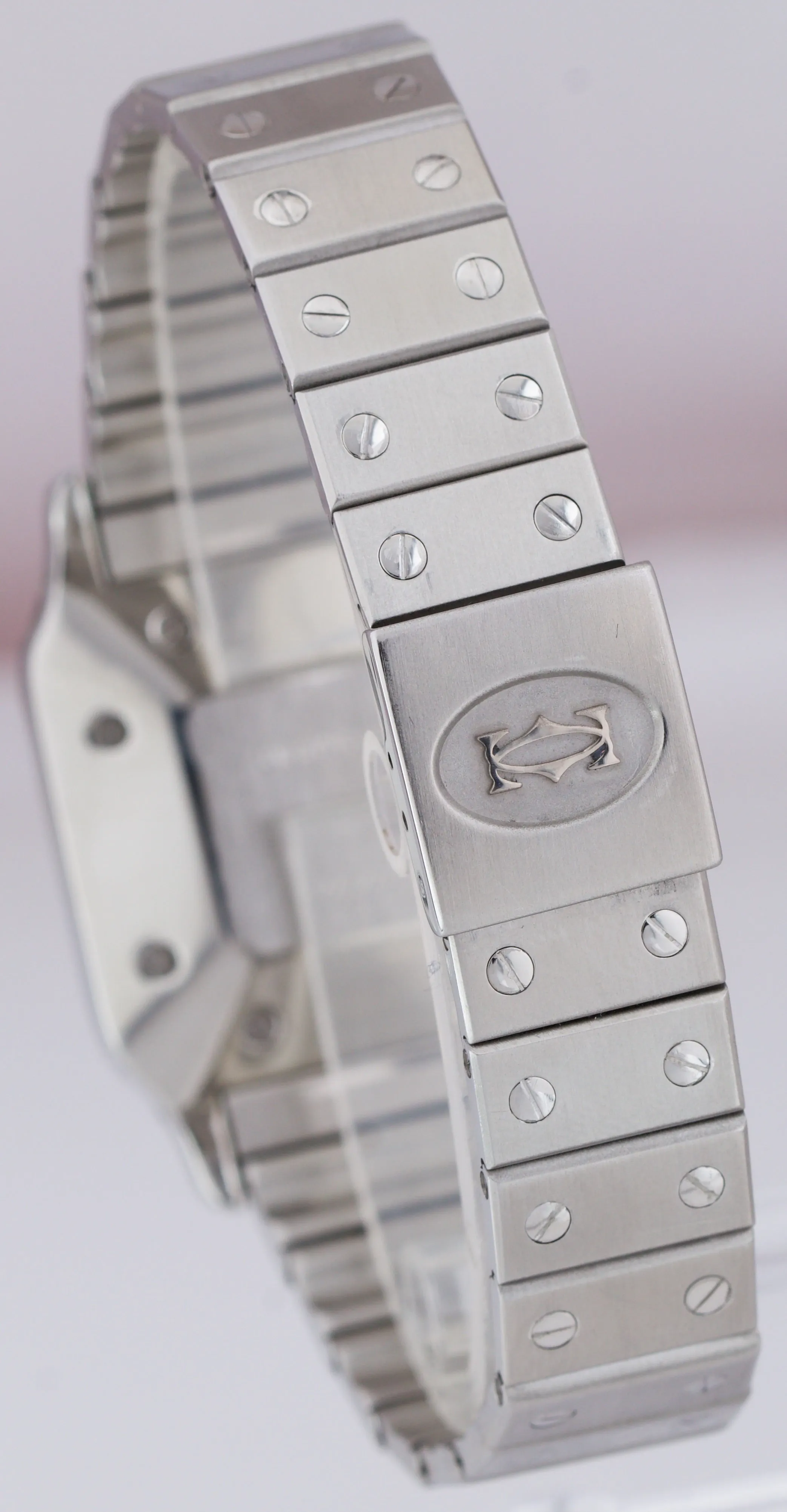 Cartier Santos Galbee 29mm Automatic Stainless Steel White Roman Watch 2319