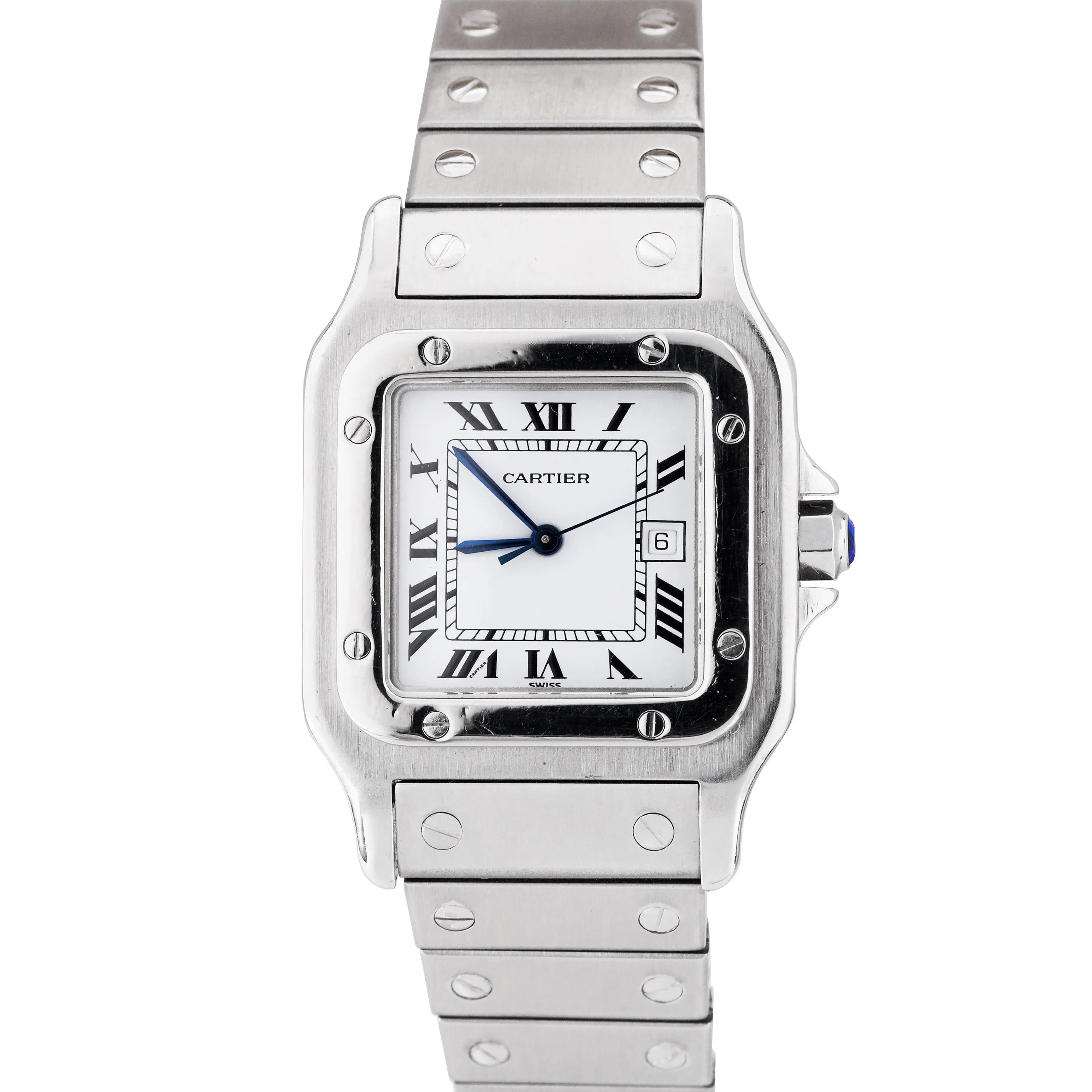 Cartier Santos Galbee 29mm Automatic Stainless Steel White Roman Watch 2319