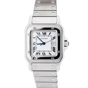 Cartier Santos Galbee 29mm Automatic Stainless Steel White Roman Watch 2319