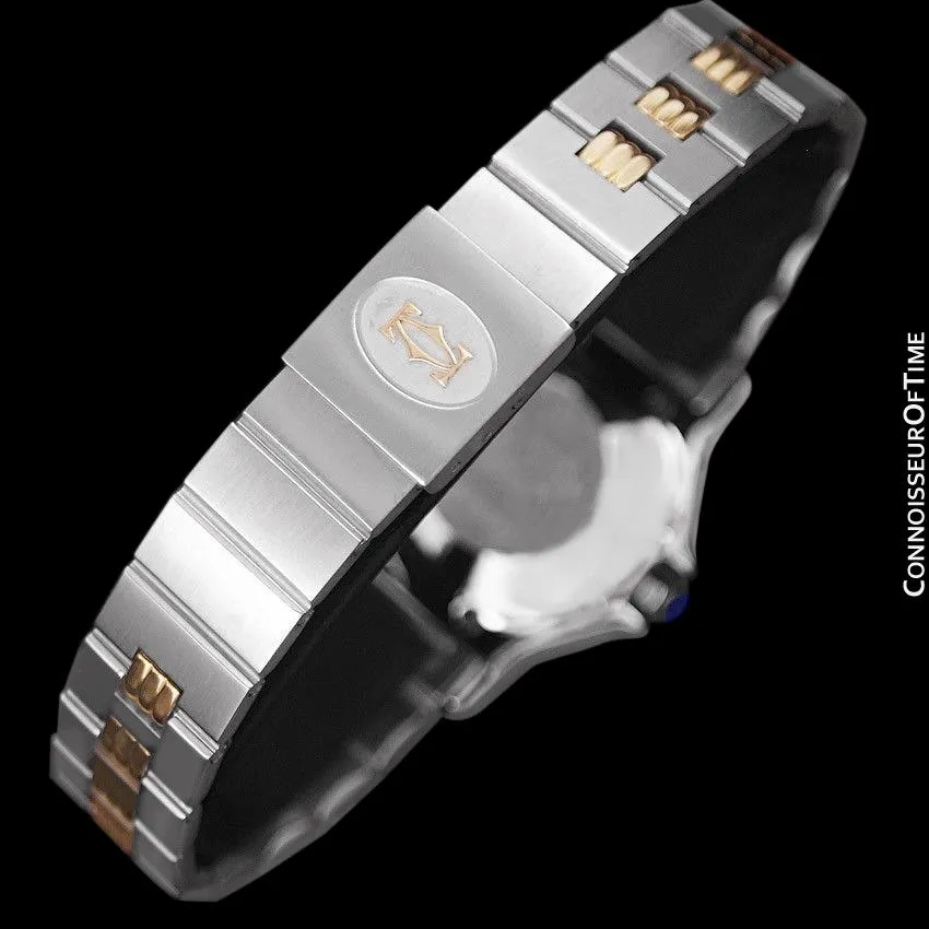 Cartier Santos Octagon Godron Mens Midsize Watch, Automatic - Stainless Steel & 18K Gold