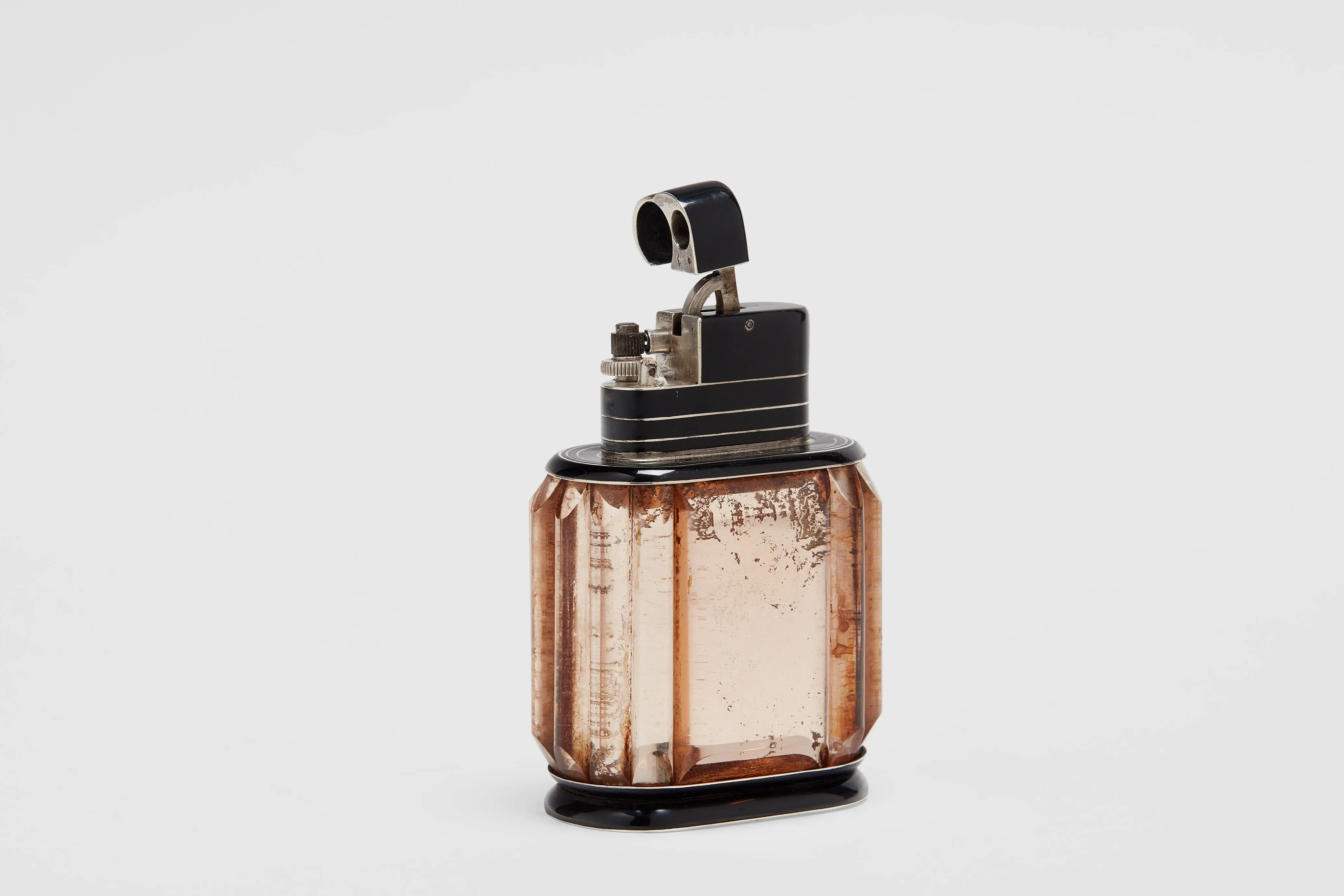 Cartier Sterling Enamel & Crystal Table Lighter