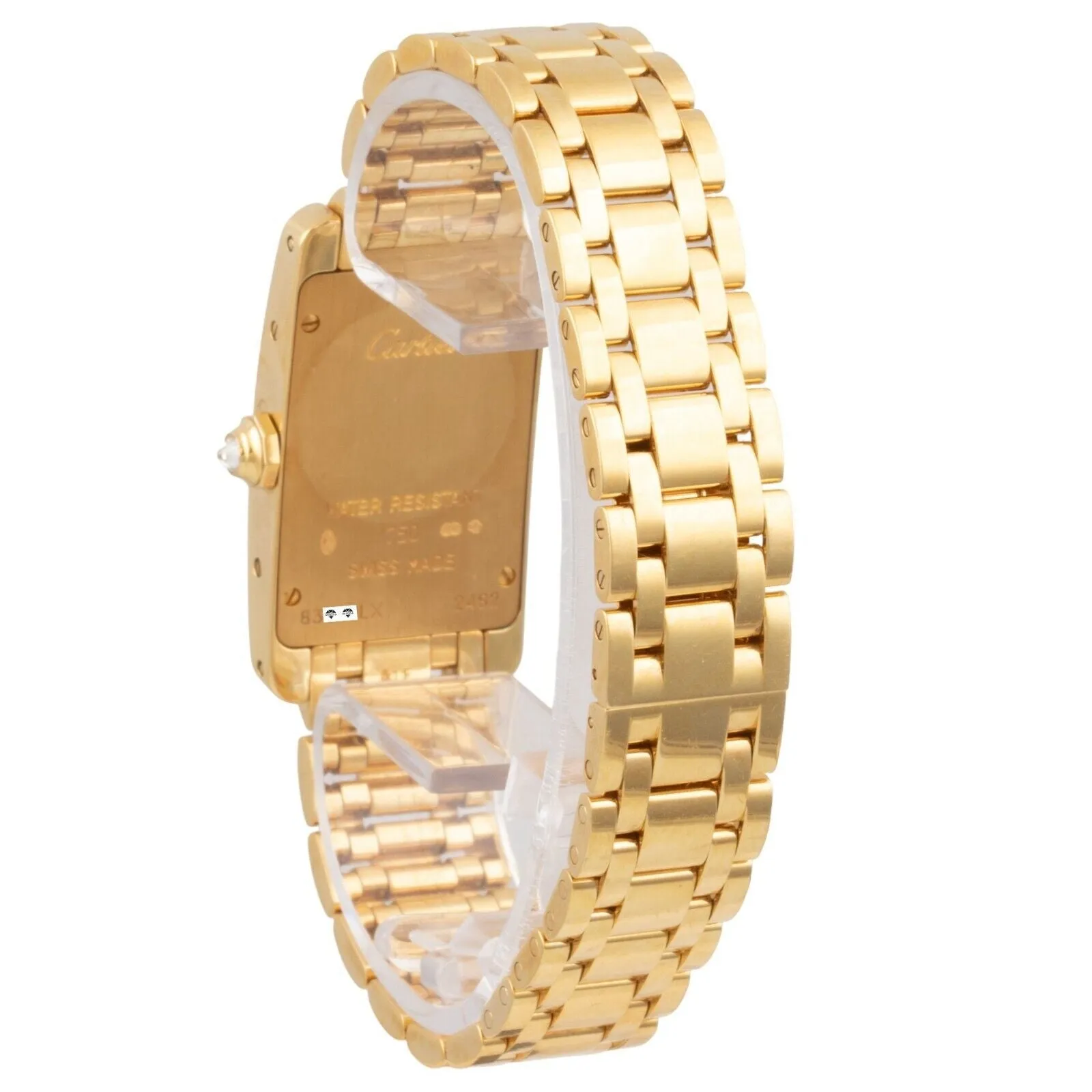 Cartier Tank Americaine 18k Gold Diamond Bezel 19mm WB7072K2 2482 BOX   CERT