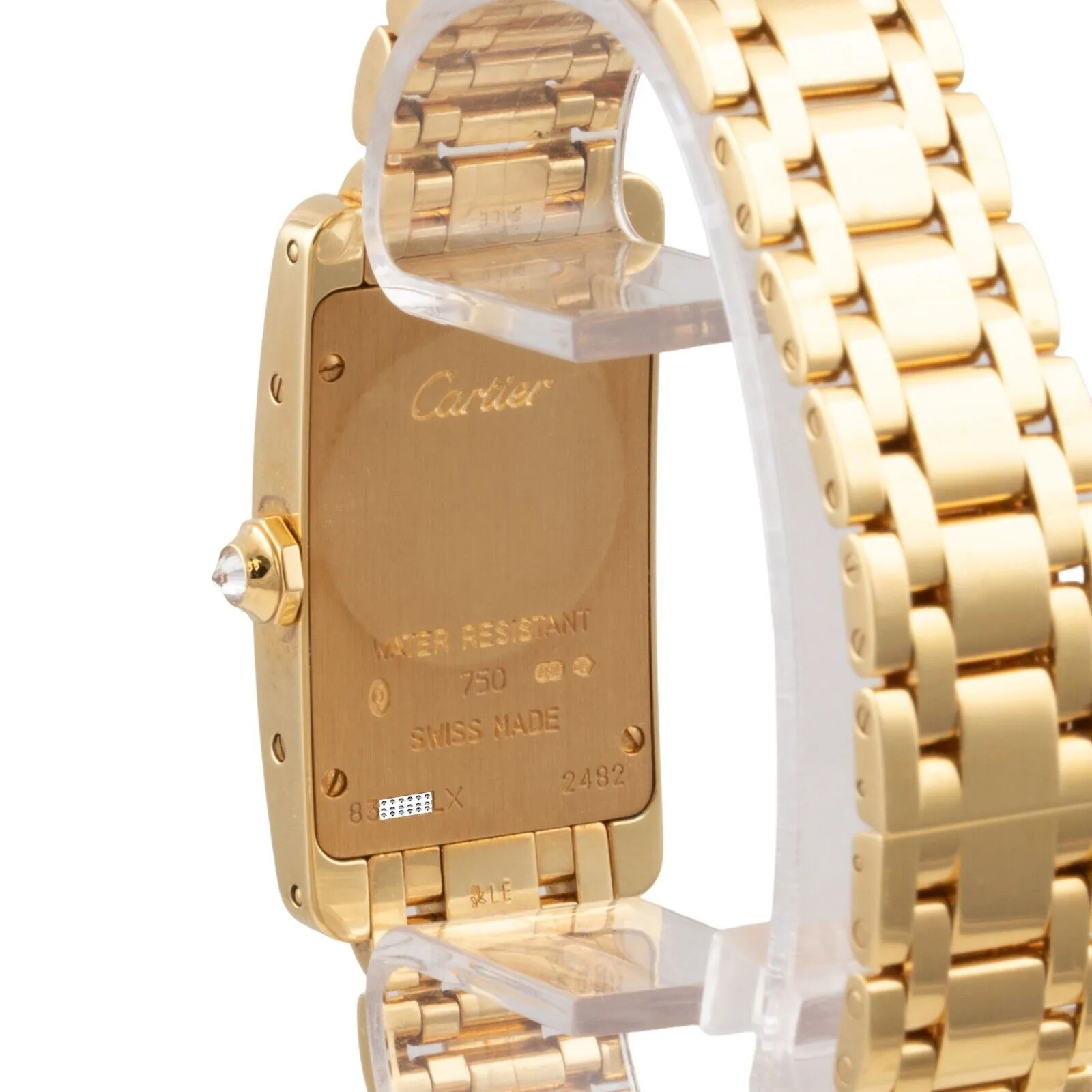 Cartier Tank Americaine 18k Gold Diamond Bezel 19mm WB7072K2 2482 BOX   CERT