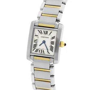 Cartier Tank Francaise Stainless Gold Roman Two-Tone Quartz Watch 2384 W51007Q4