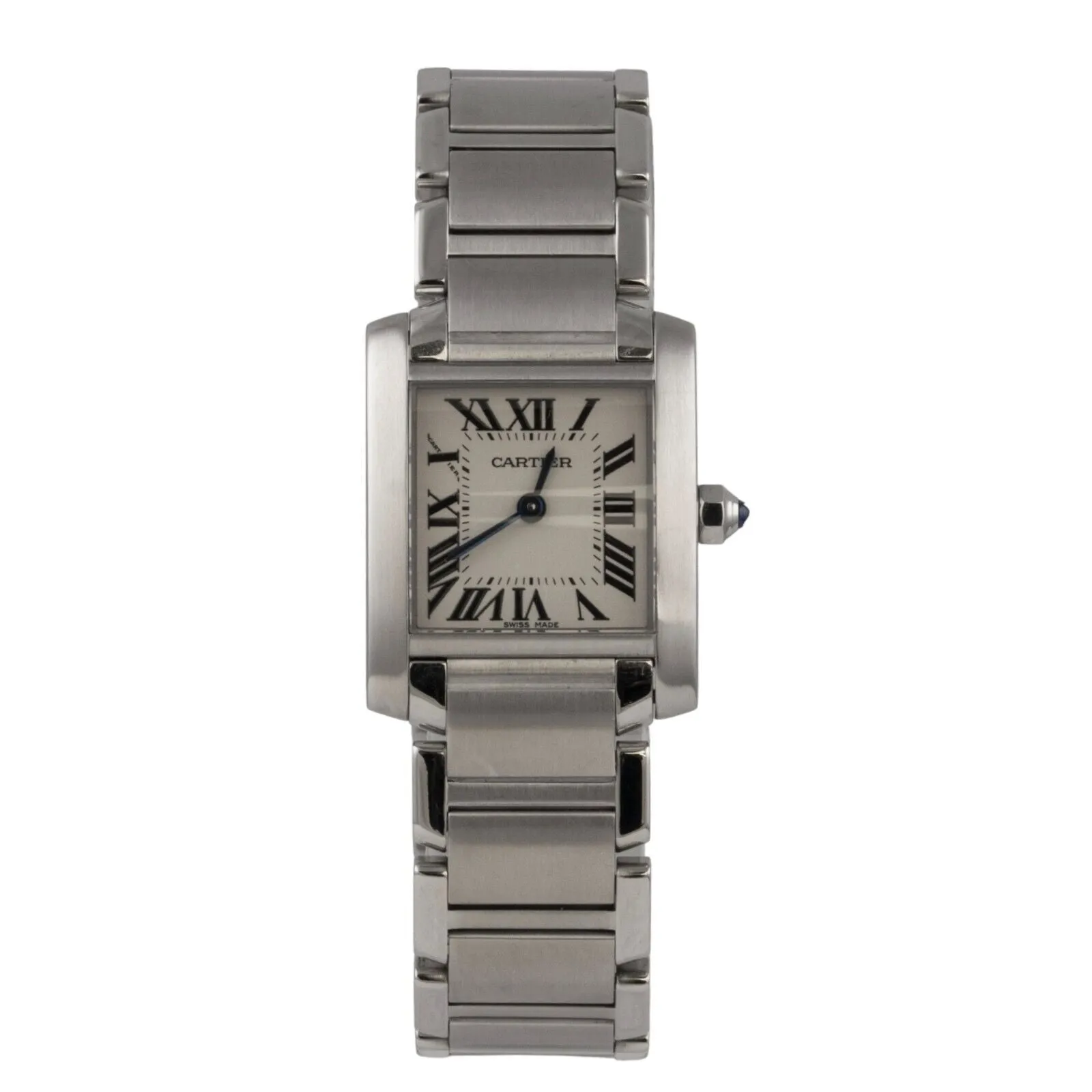 Cartier Tank Francaise Stainless Steel White 20mm SMALL W51008Q3 BOX   PAPERS