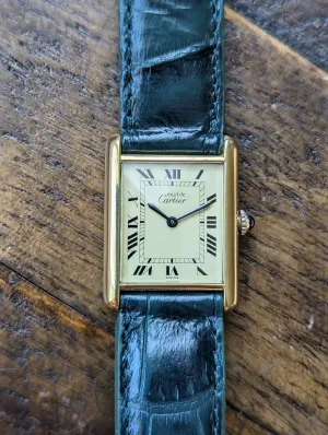 Cartier Tank Lemon Dial w/ original box and papers