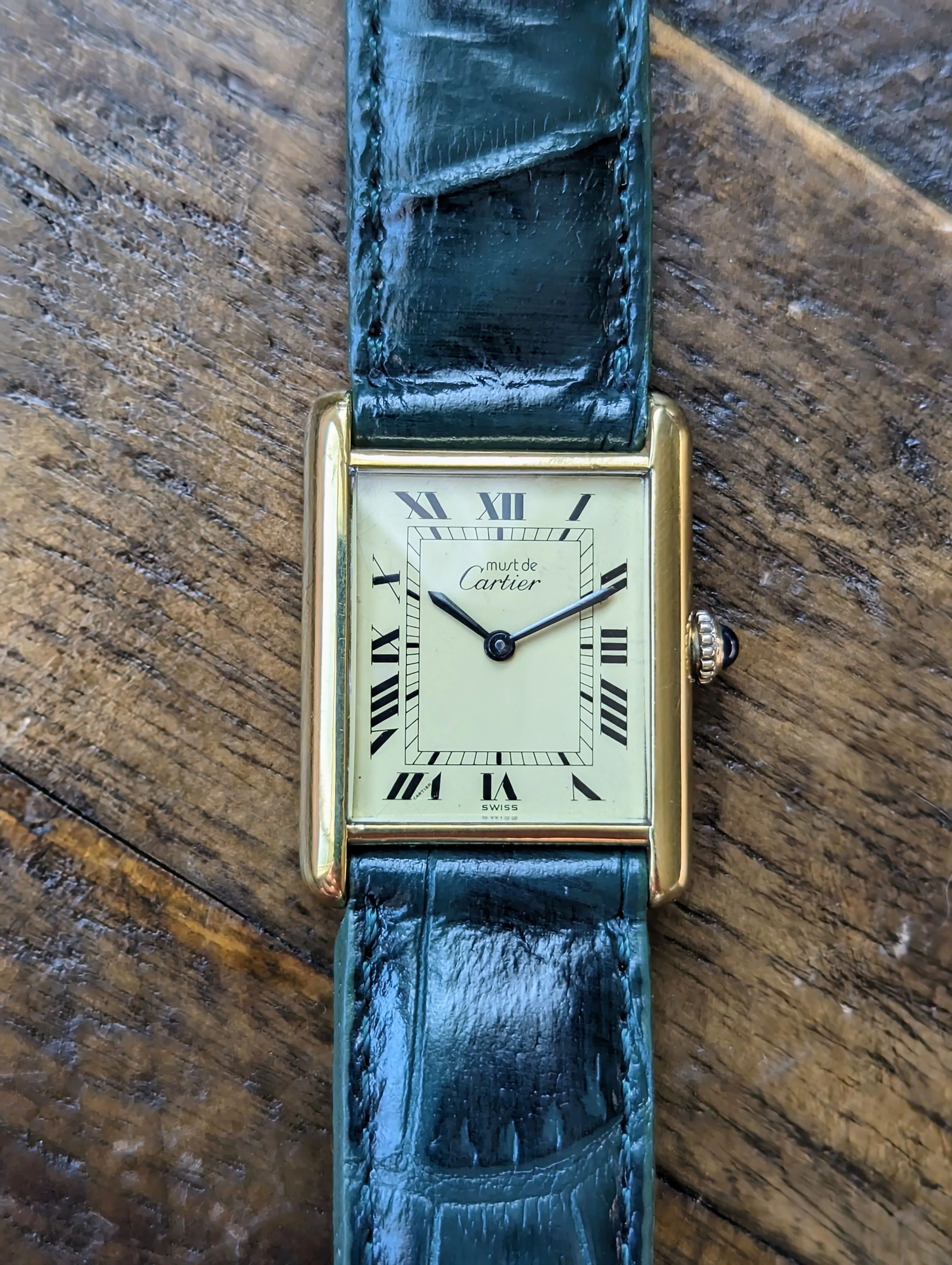 Cartier Tank Lemon Dial w/ original box and papers