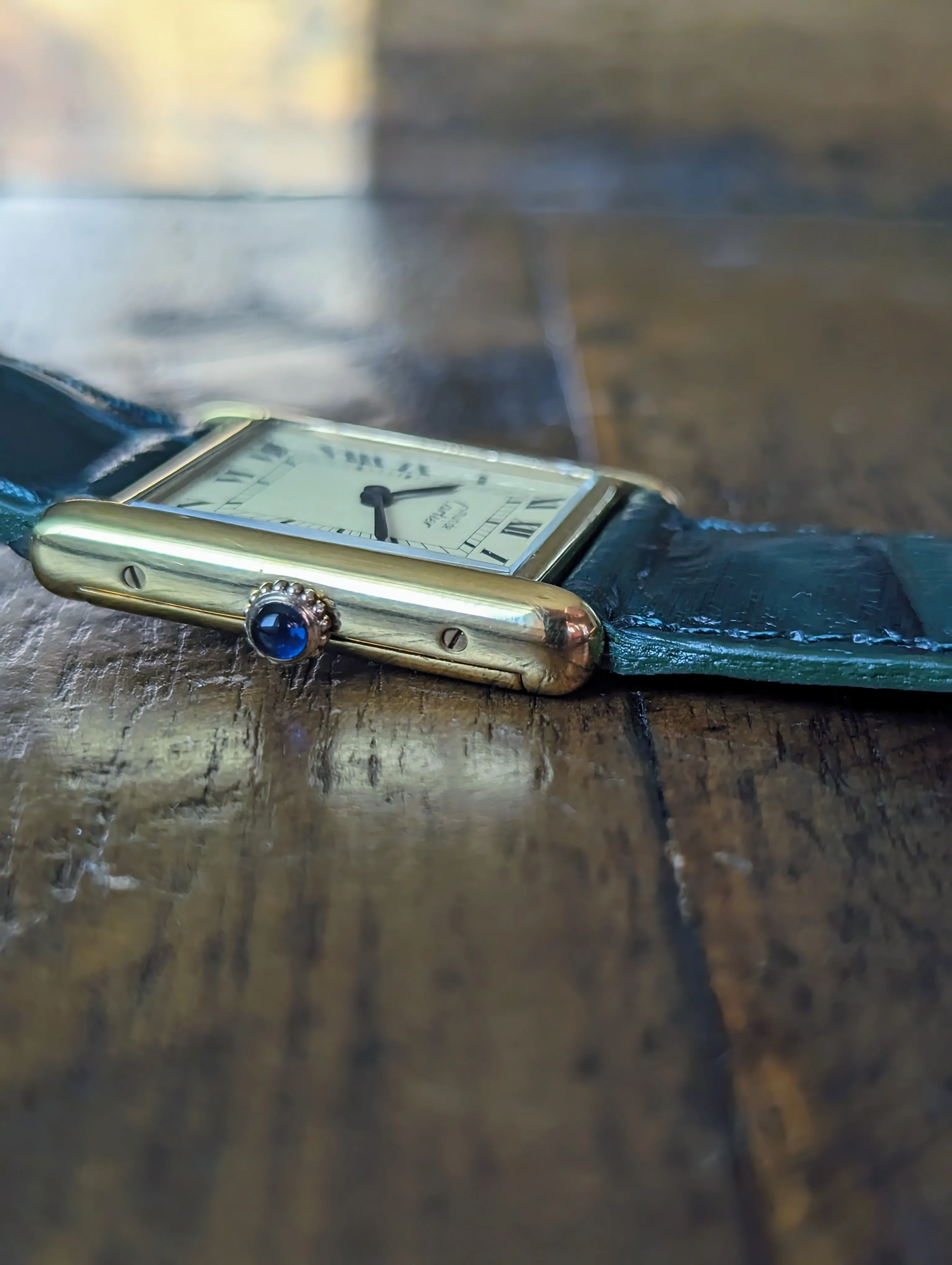 Cartier Tank Lemon Dial w/ original box and papers