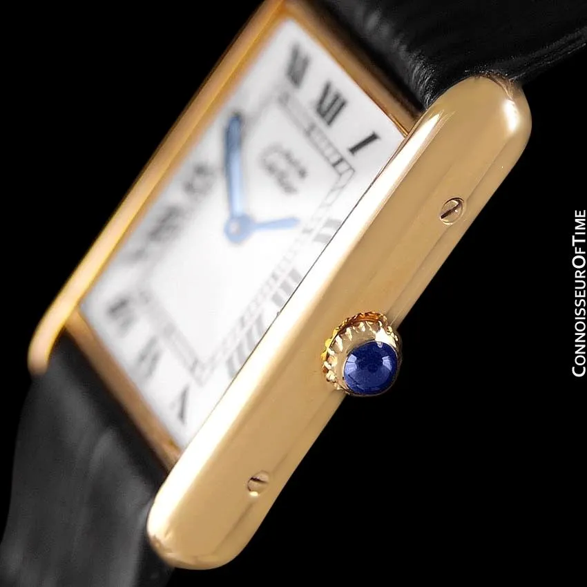 Cartier Vintage Mens Tank Mechanical Watch - Gold Vermeil, 18K Gold over Sterling Silver