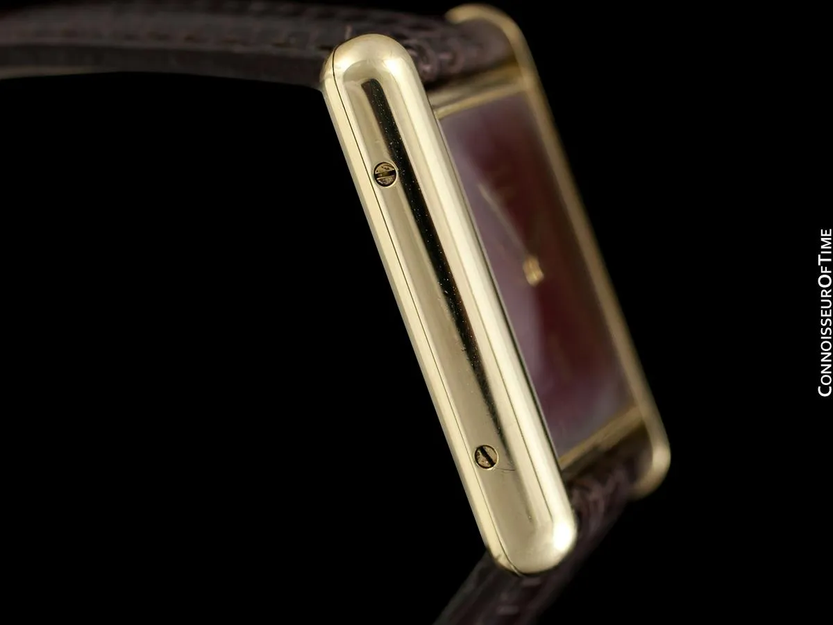 Cartier Vintage Mens Tank Quartz Watch - Gold Vermeil, 18K Gold over Sterling Silver