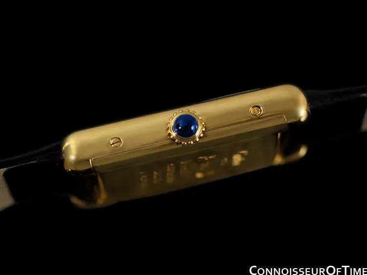 Cartier Vintage Mens Tank Quartz Watch - Gold Vermeil, 18K Gold over Sterling Silver