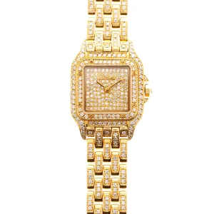 Cartier Yellow Gold Panthere Diamond Watch Ref. WF3078FF