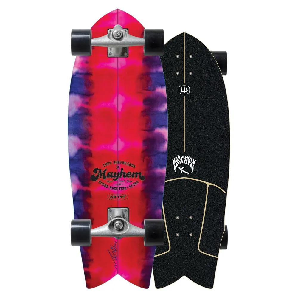 Carver ...Lost RNF Retro Tie Dye Surfskate Cruiser Skateboard CX - 9.875" x 29.5" WB 16.5"