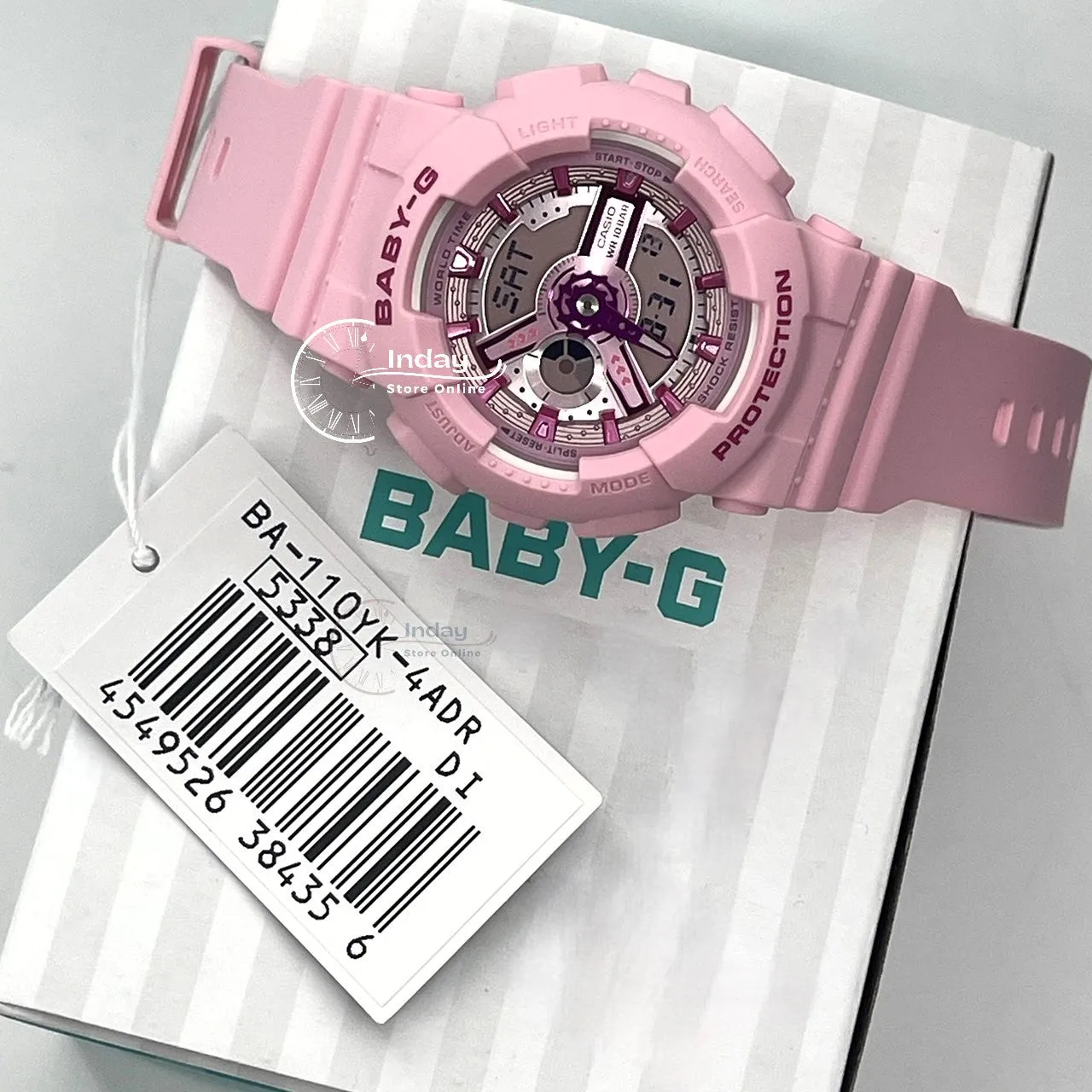 Casio Baby-G Women's Watch BA-110YK-4A Resin Band Shock Resistant Mineral Glass