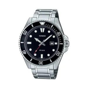 Casio Duro Dive Resin Analogue Black White Dial Watch 50M MDV107D-1A1