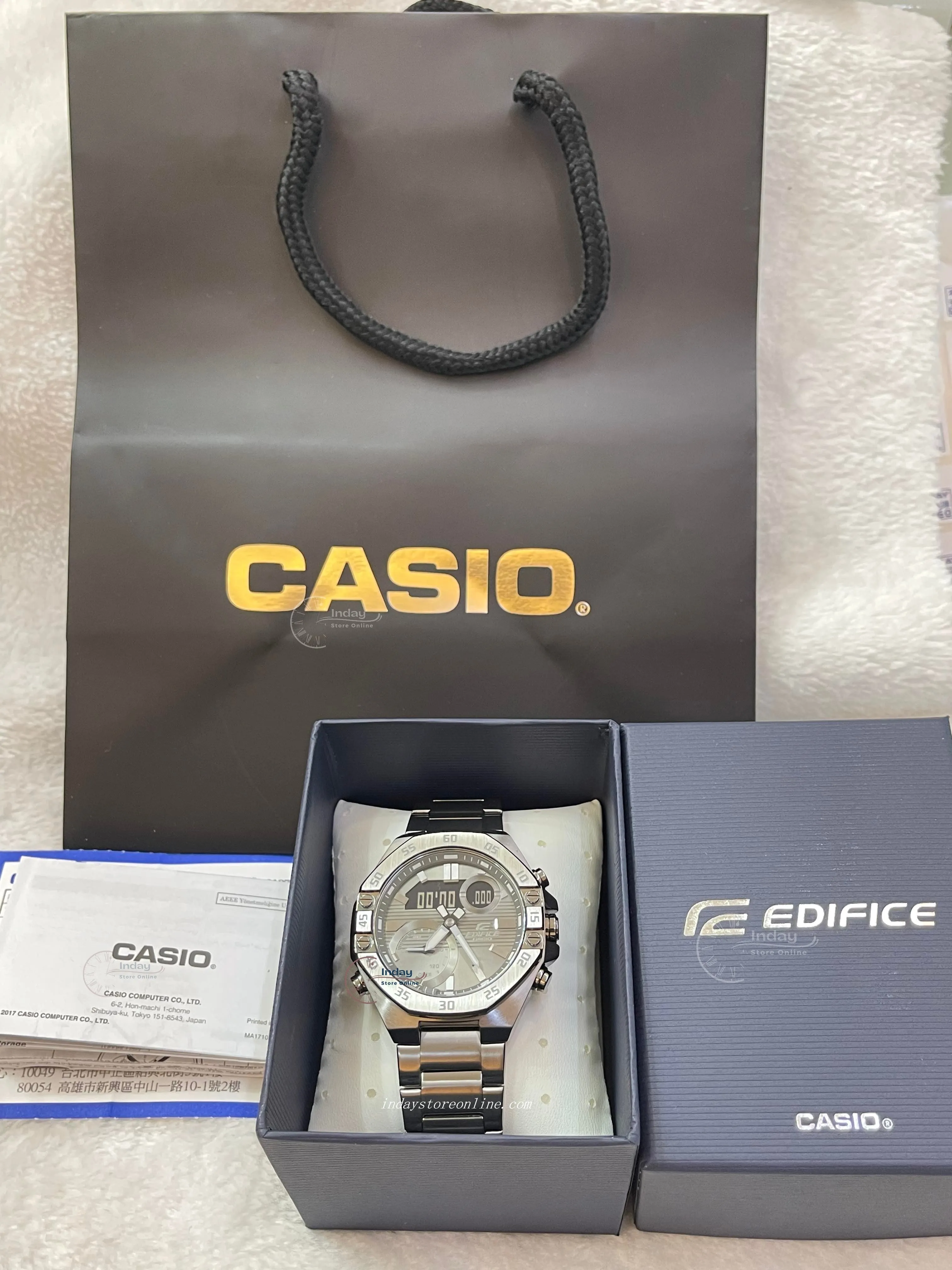 Casio Edifice Men's Watch ECB-10DC-1B Stainless Steel Band Mineral Glass Mobile link Bluetooth