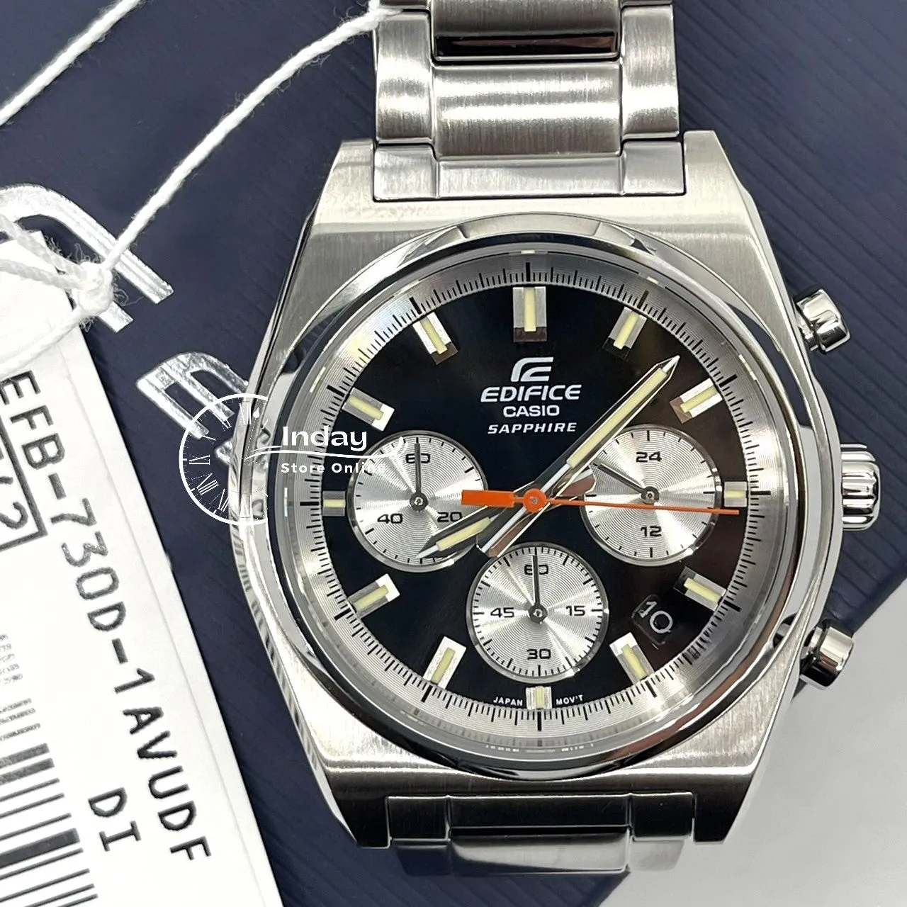 Casio Edifice Men's Watch EFB-730D-1A Stainless Steel Band Solid Band Sapphire Crystal