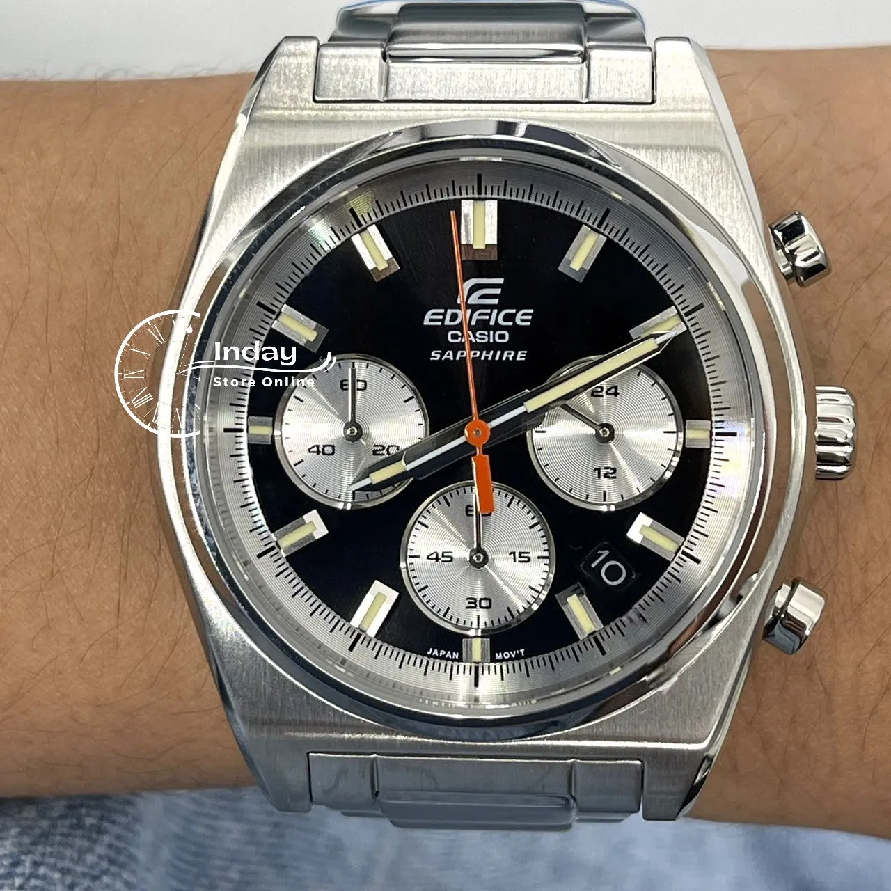 Casio Edifice Men's Watch EFB-730D-1A Stainless Steel Band Solid Band Sapphire Crystal