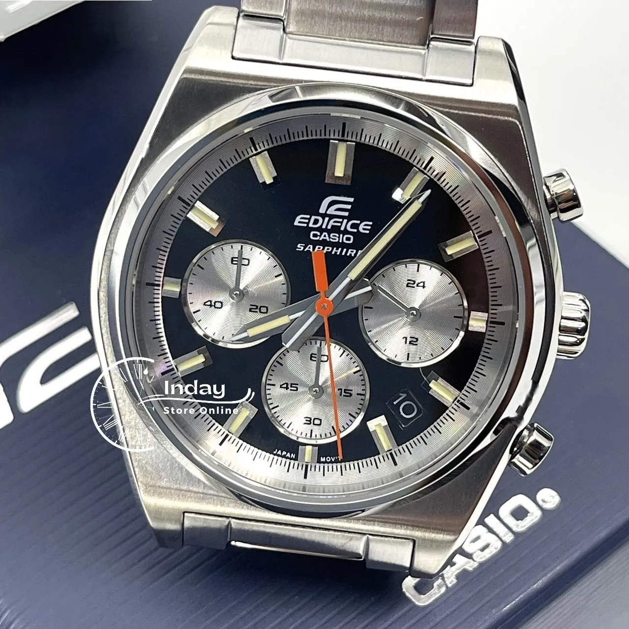 Casio Edifice Men's Watch EFB-730D-1A Stainless Steel Band Solid Band Sapphire Crystal