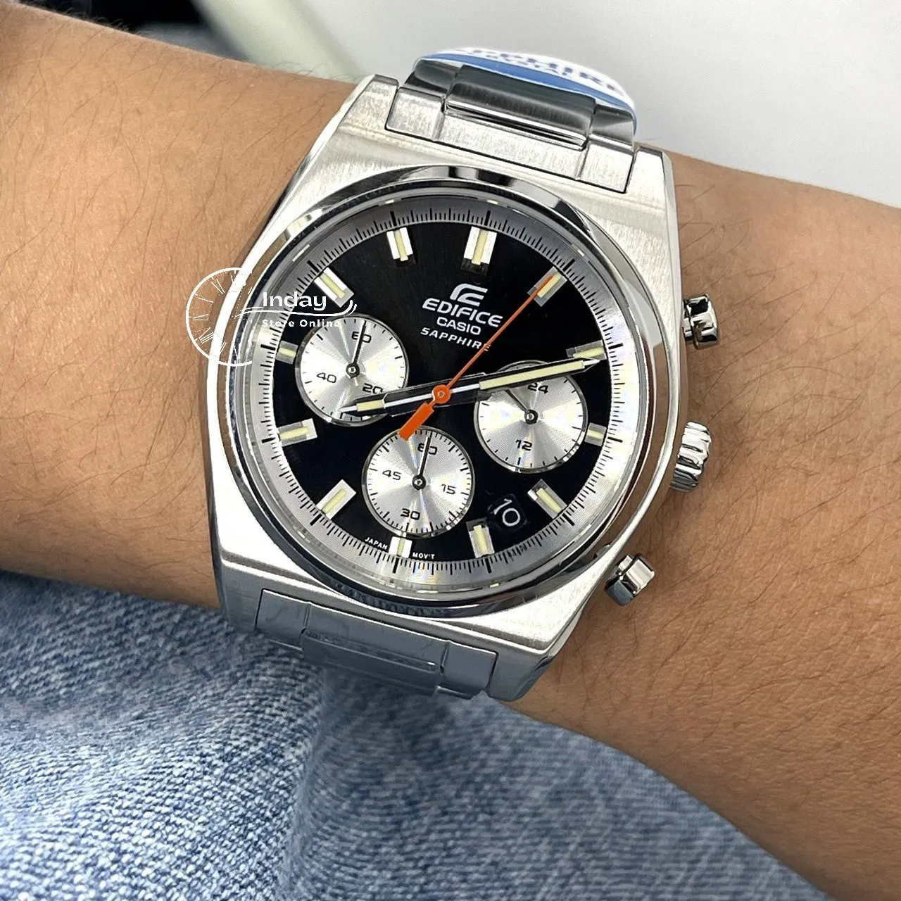 Casio Edifice Men's Watch EFB-730D-1A Stainless Steel Band Solid Band Sapphire Crystal