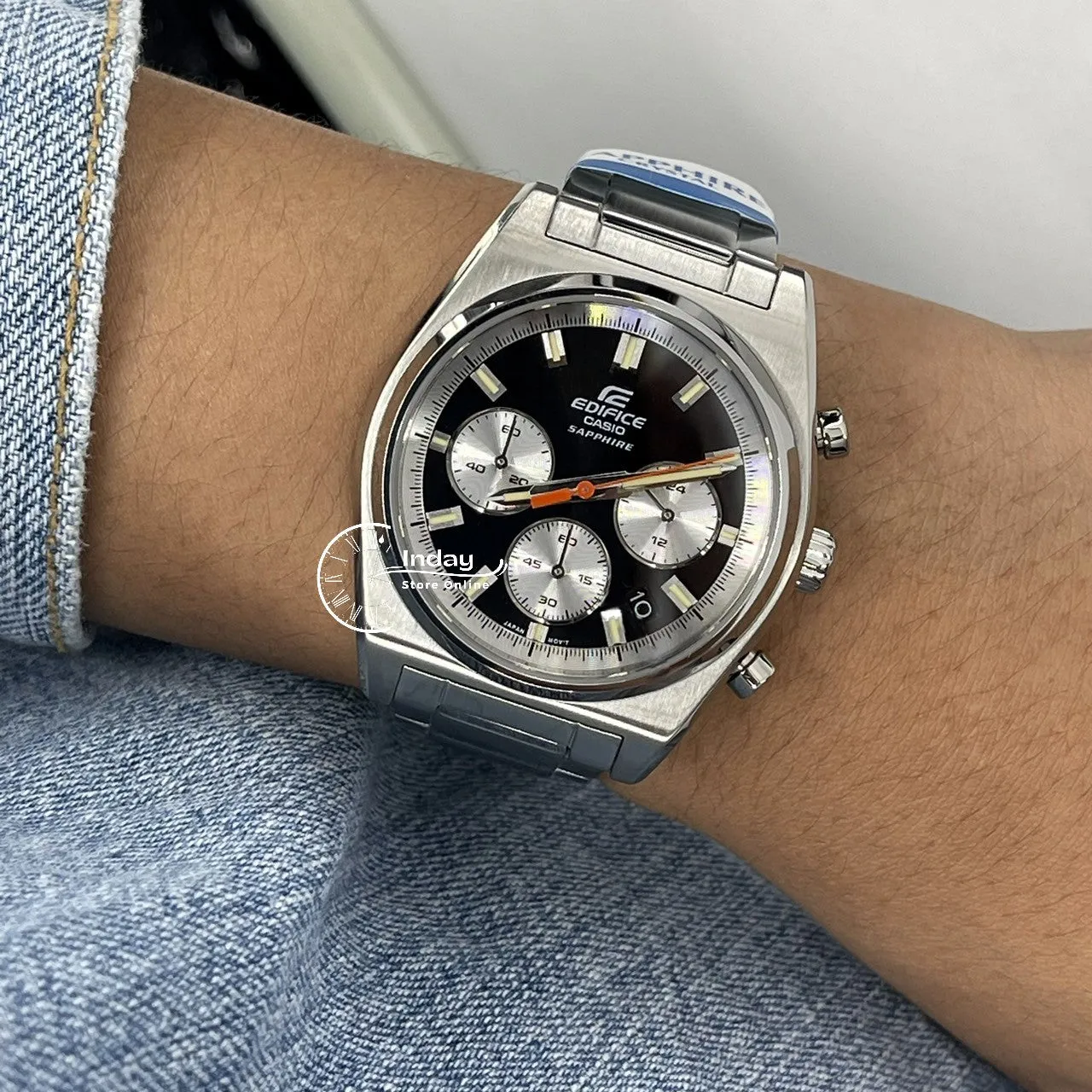 Casio Edifice Men's Watch EFB-730D-1A Stainless Steel Band Solid Band Sapphire Crystal