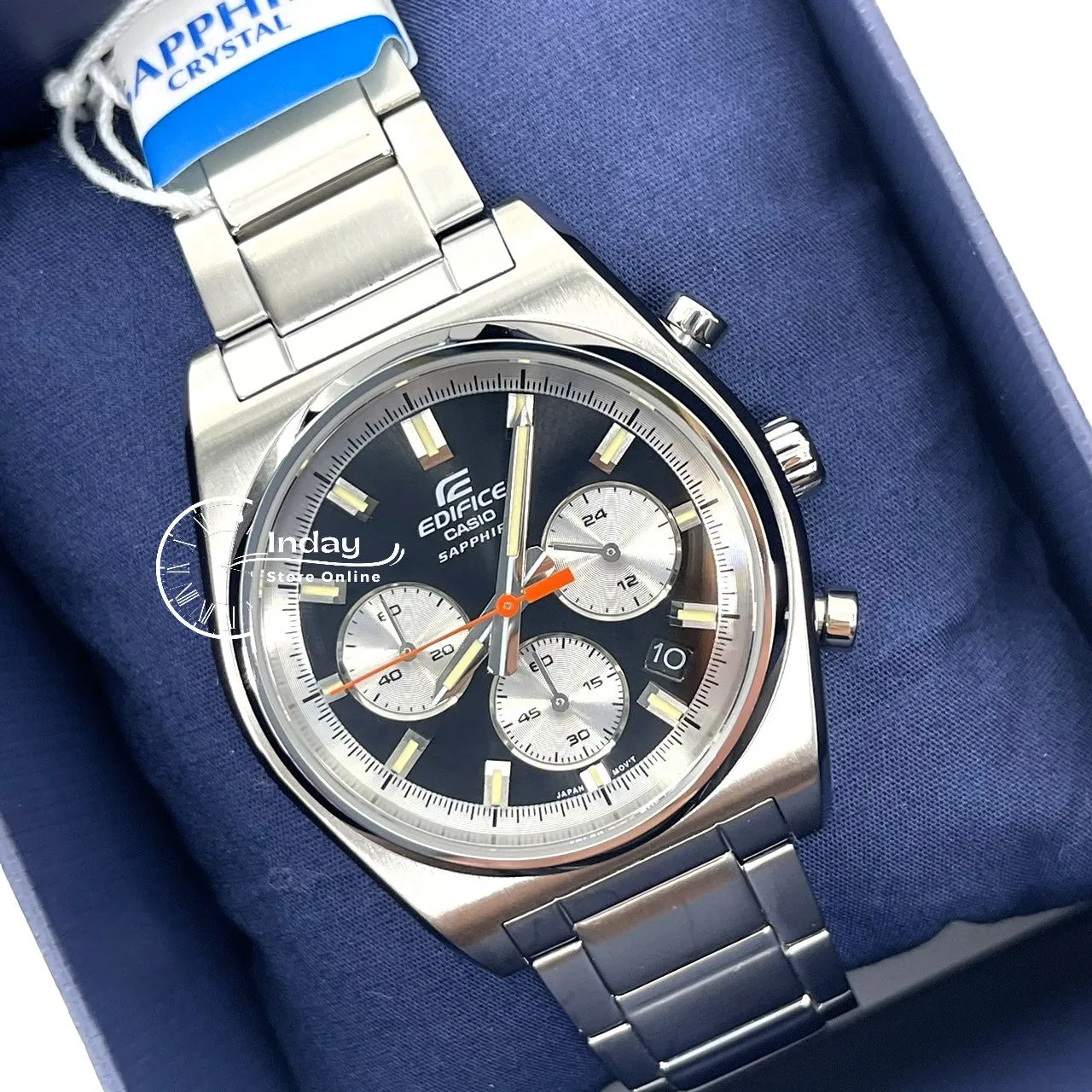 Casio Edifice Men's Watch EFB-730D-1A Stainless Steel Band Solid Band Sapphire Crystal