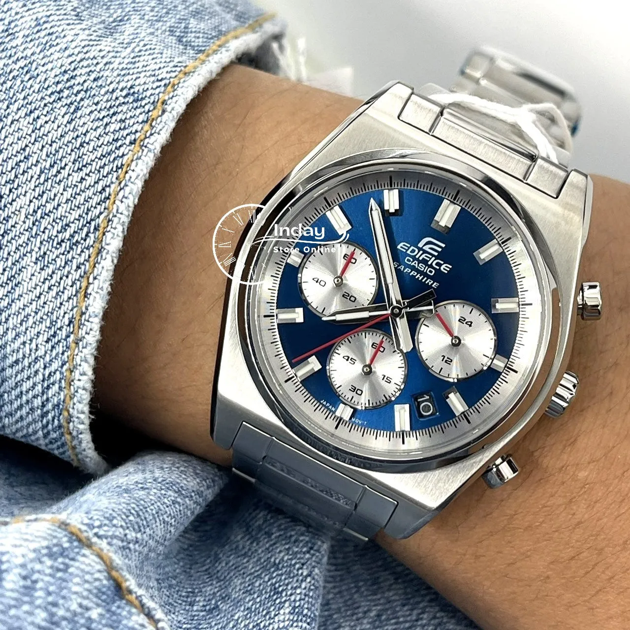 Casio Edifice Men's Watch EFB-730D-2A Stainless Steel Band Solid Band Sapphire Crystal