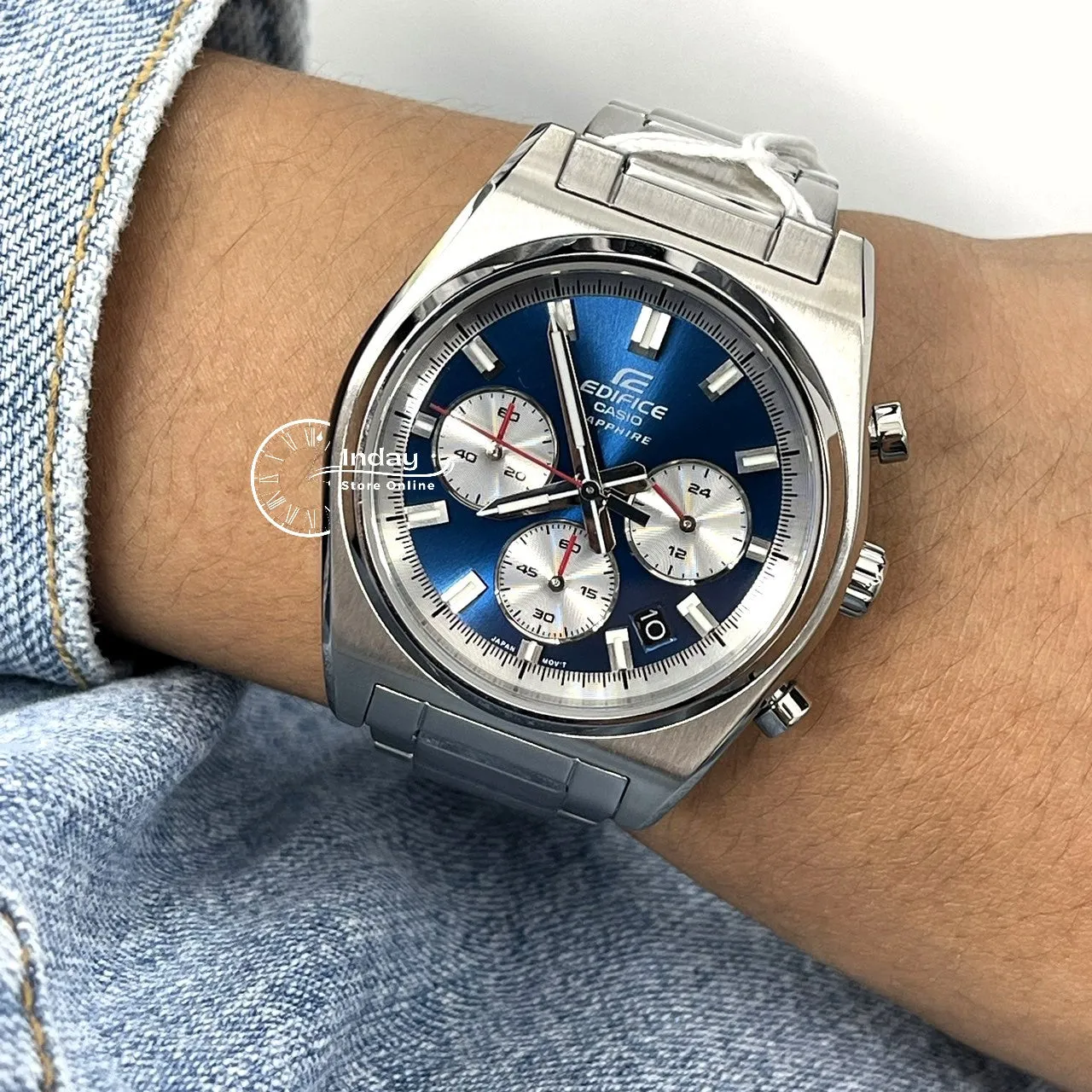 Casio Edifice Men's Watch EFB-730D-2A Stainless Steel Band Solid Band Sapphire Crystal