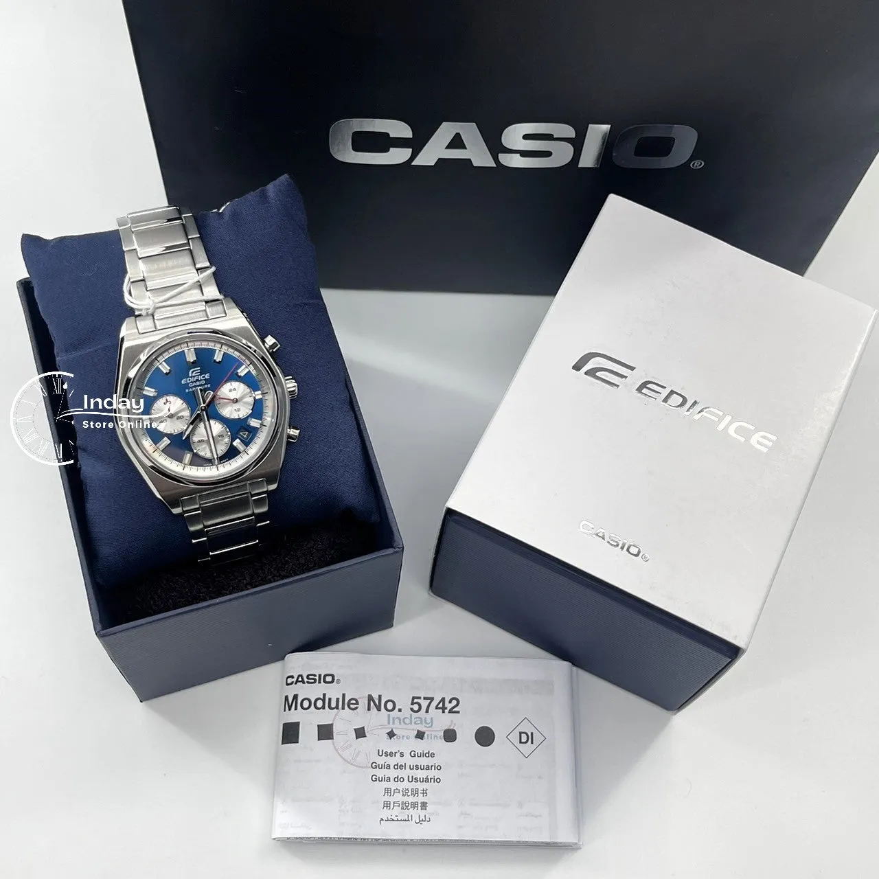 Casio Edifice Men's Watch EFB-730D-2A Stainless Steel Band Solid Band Sapphire Crystal
