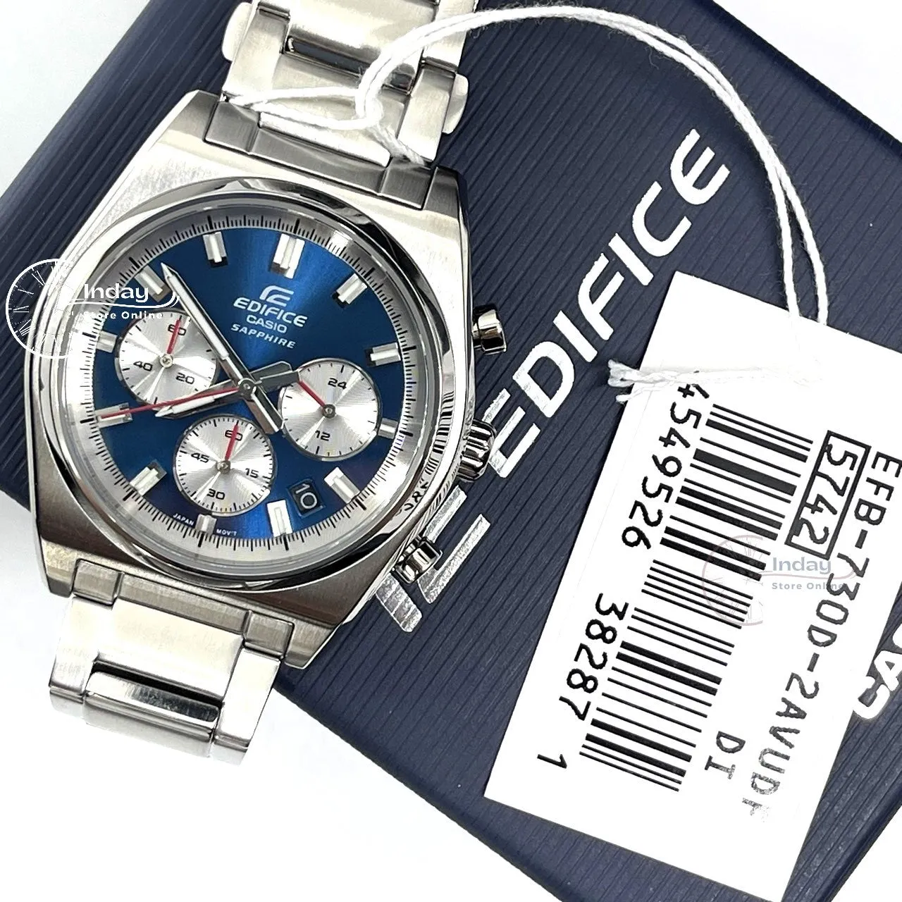 Casio Edifice Men's Watch EFB-730D-2A Stainless Steel Band Solid Band Sapphire Crystal
