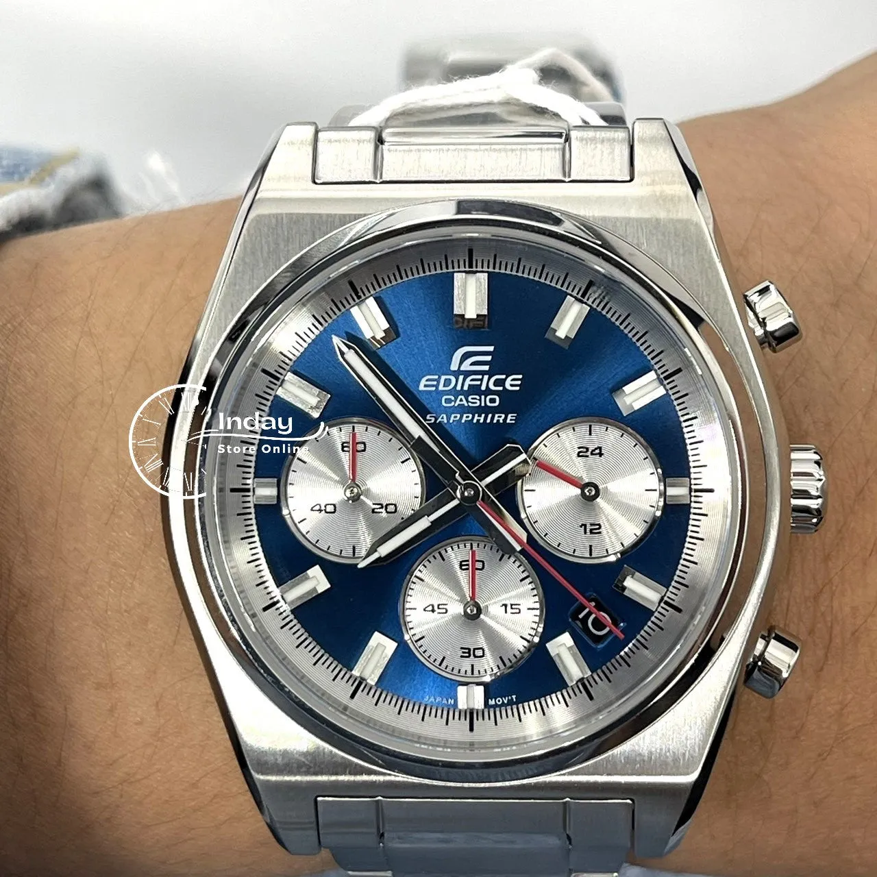 Casio Edifice Men's Watch EFB-730D-2A Stainless Steel Band Solid Band Sapphire Crystal
