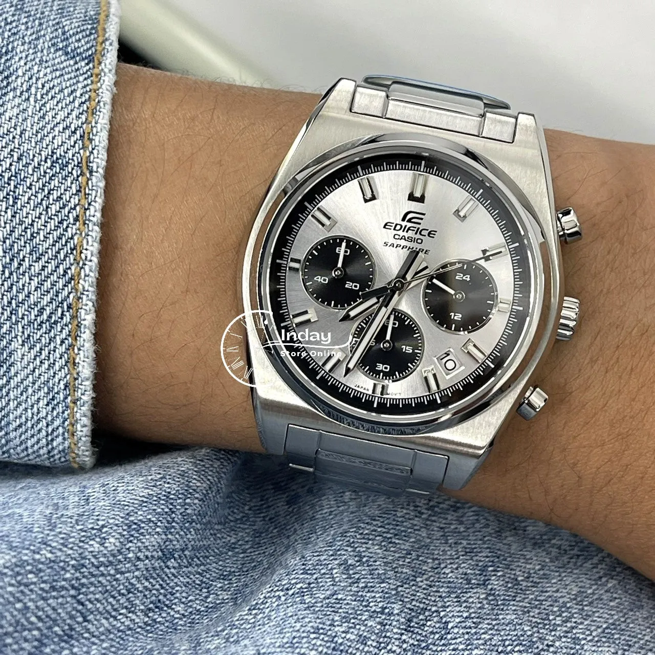 Casio Edifice Men's Watch EFB-730D-7A Stainless Steel Band Solid Band Sapphire Crystal