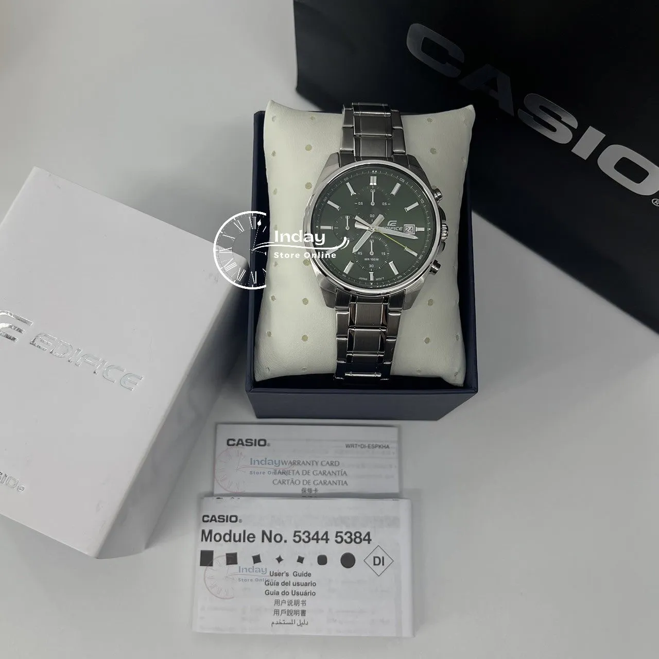 Casio Edifice Men's Watch EFV-610D-3C Standard Chronograph Stainless Steel Band Mineral Glass