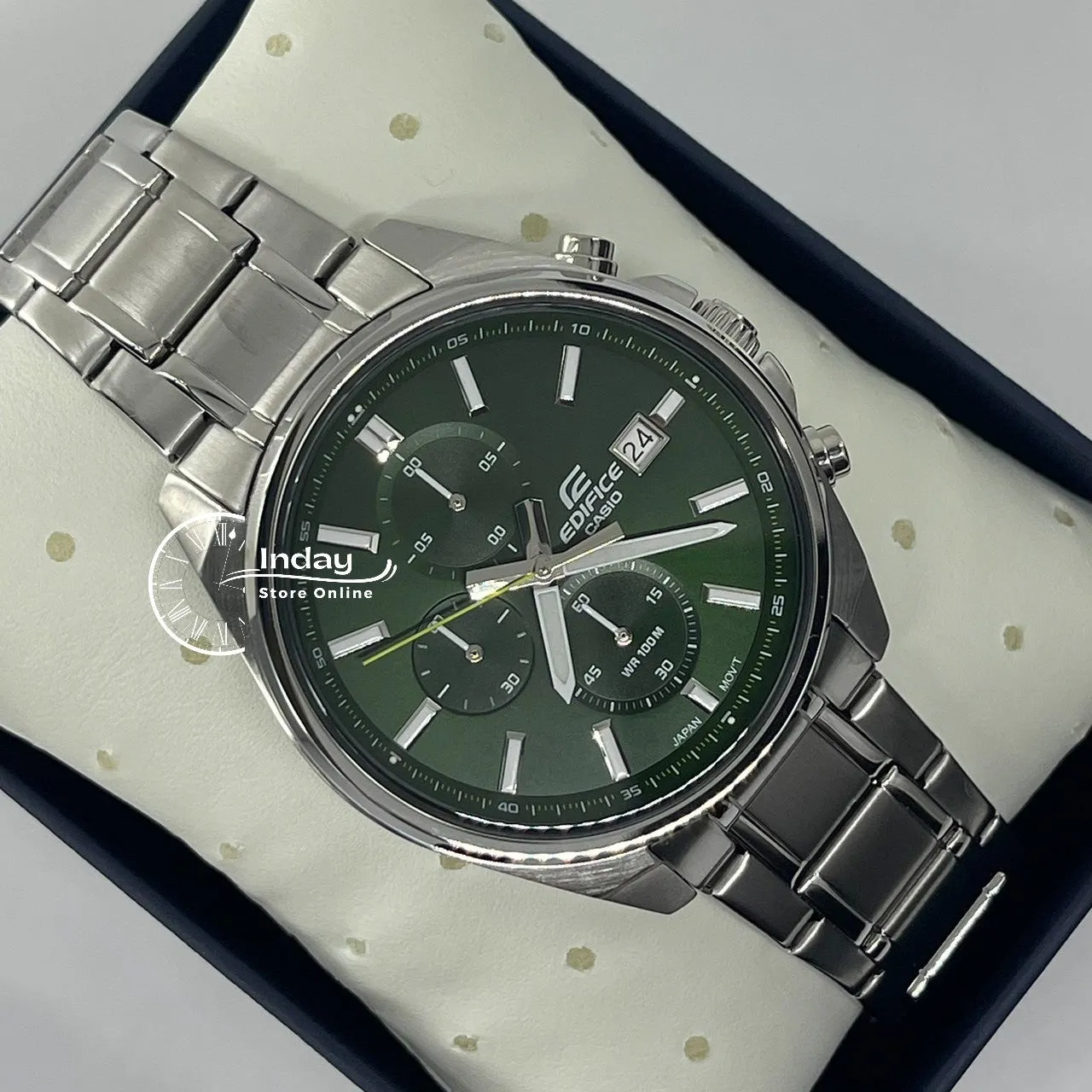 Casio Edifice Men's Watch EFV-610D-3C Standard Chronograph Stainless Steel Band Mineral Glass