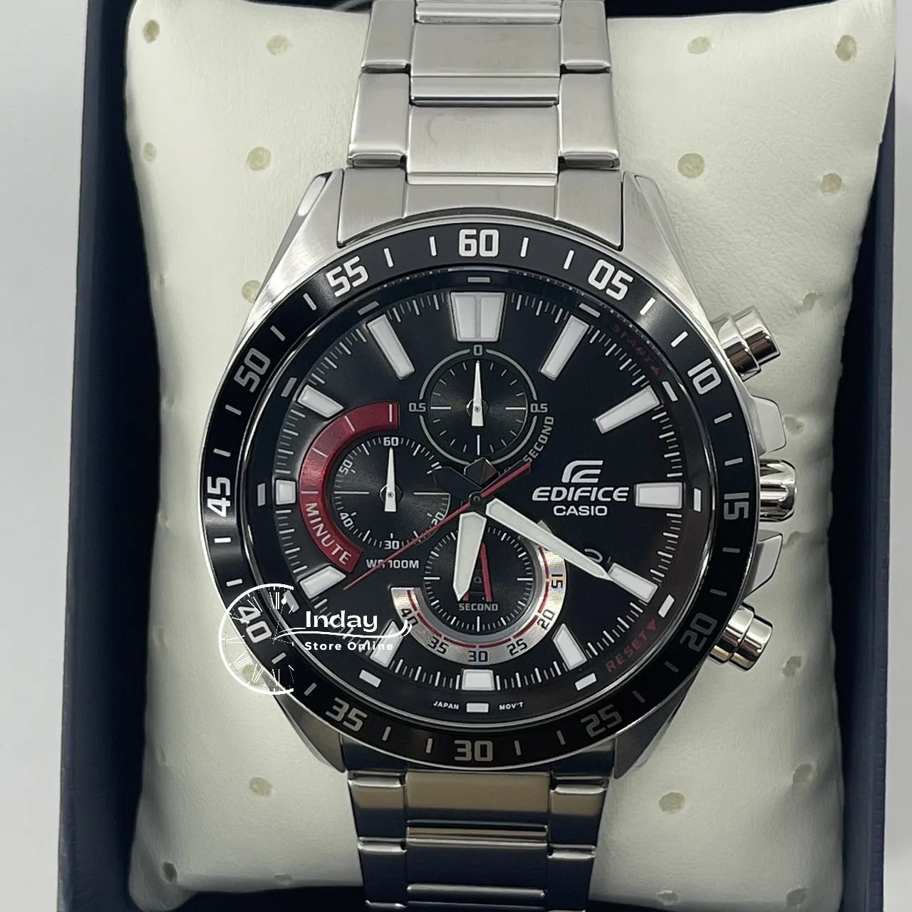 Casio Edifice Men's Watch EFV-620D-1A4 Chronograph Stainless Steel Band Mineral Glass