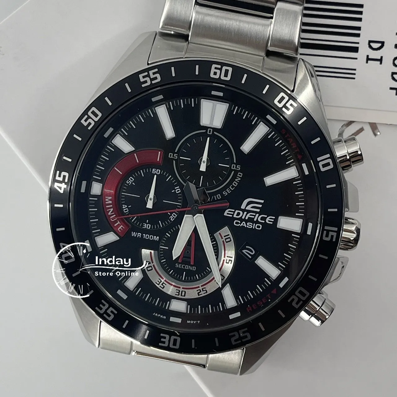 Casio Edifice Men's Watch EFV-620D-1A4 Chronograph Stainless Steel Band Mineral Glass