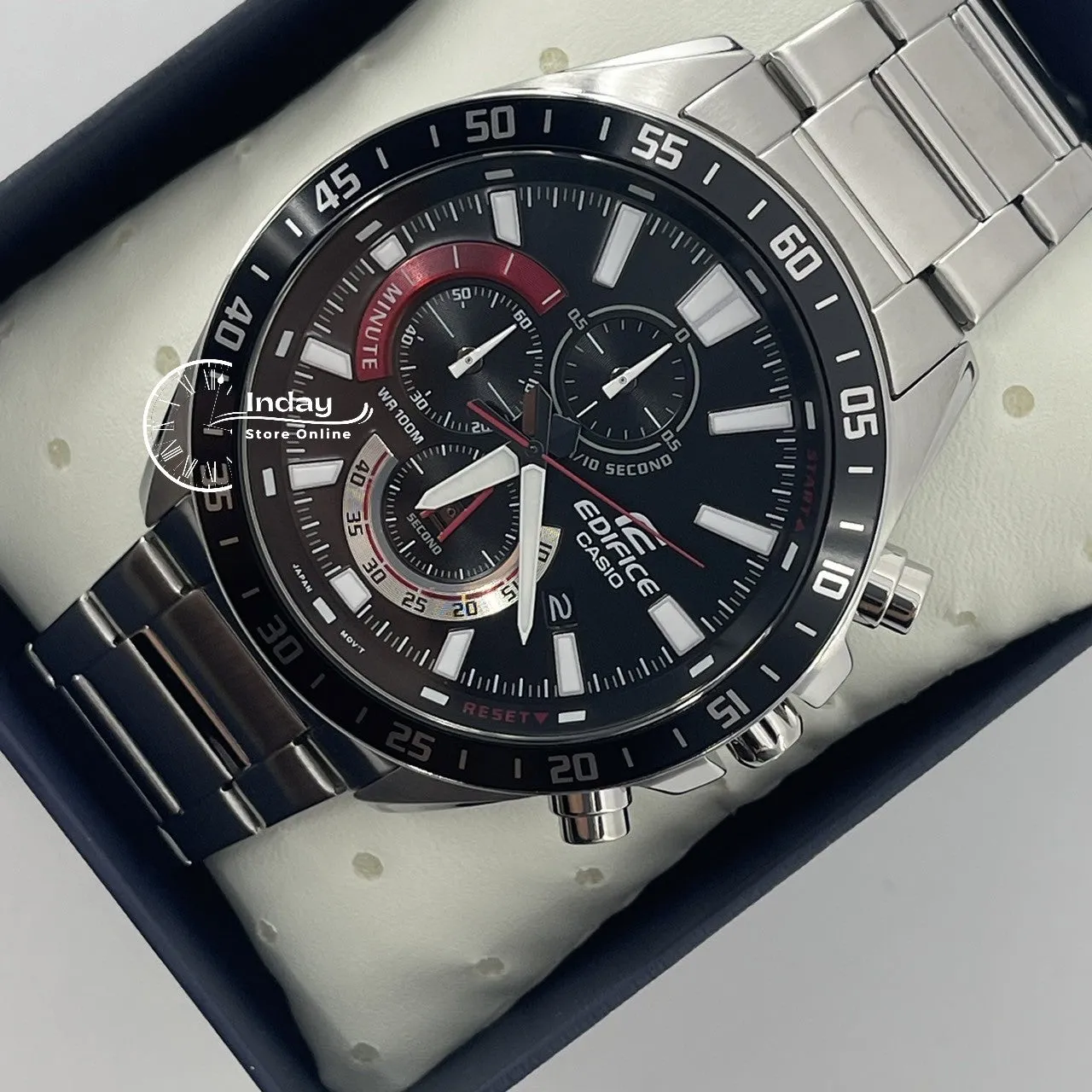 Casio Edifice Men's Watch EFV-620D-1A4 Chronograph Stainless Steel Band Mineral Glass