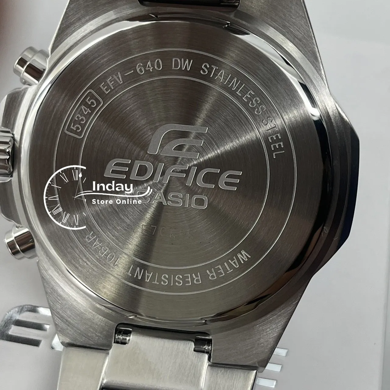 Casio Edifice  Men's Watch EFV-640D-2B Mineral Glass Stainless Steel Band