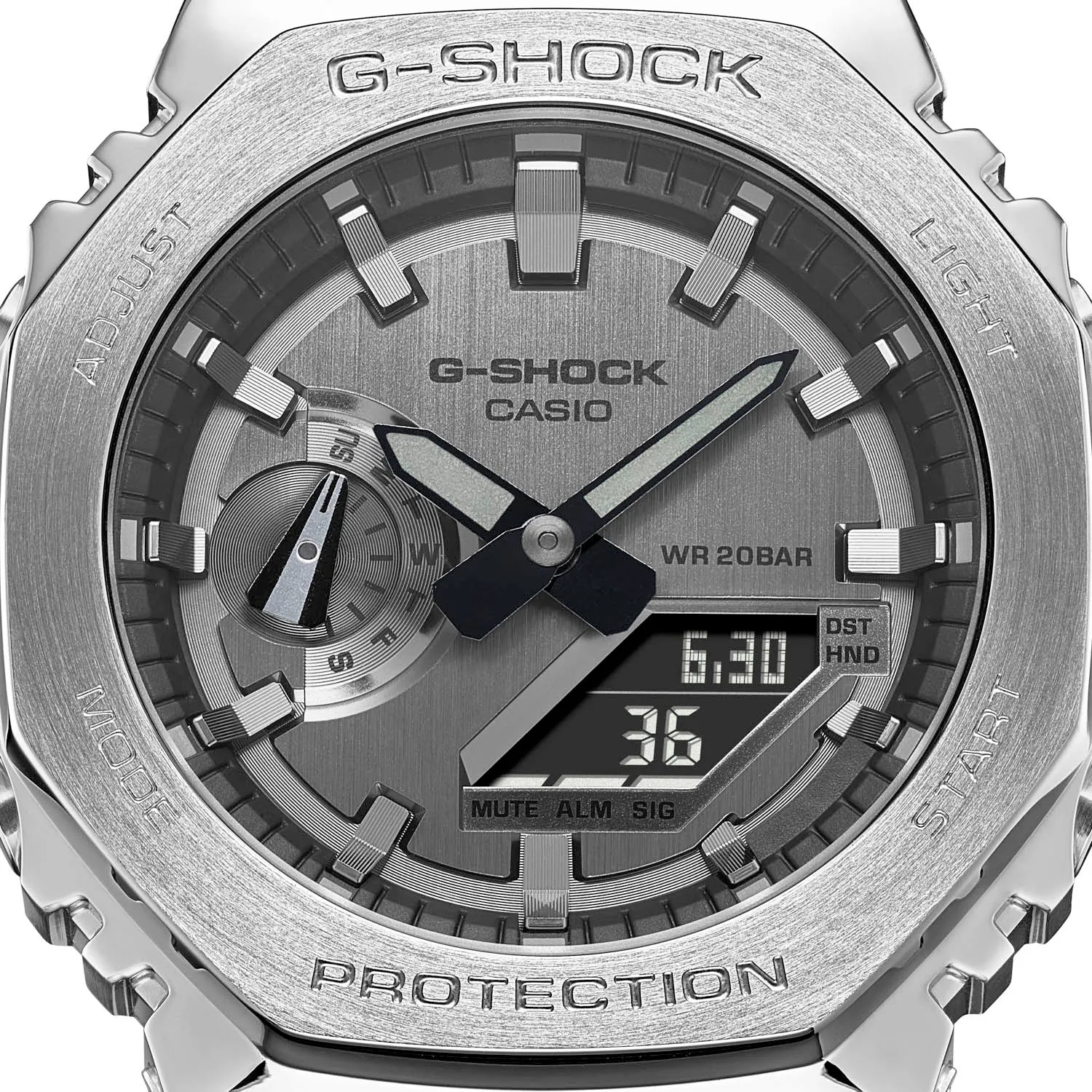 Casio G-Shock Black Steel Bezel CasiOak GM2100-1A GM2100 Series Watch